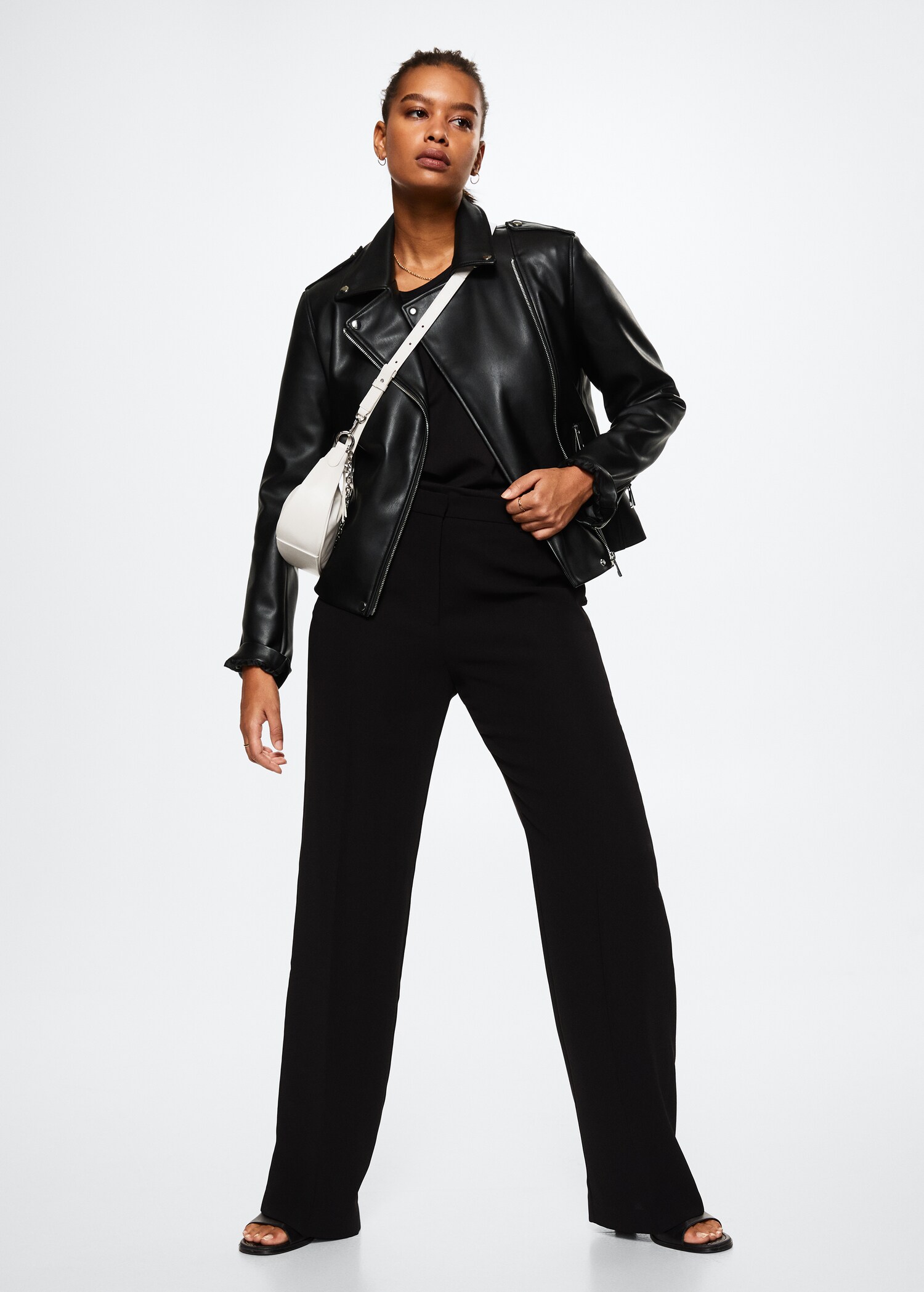 Leather-effect biker jacket - Details of the article 3
