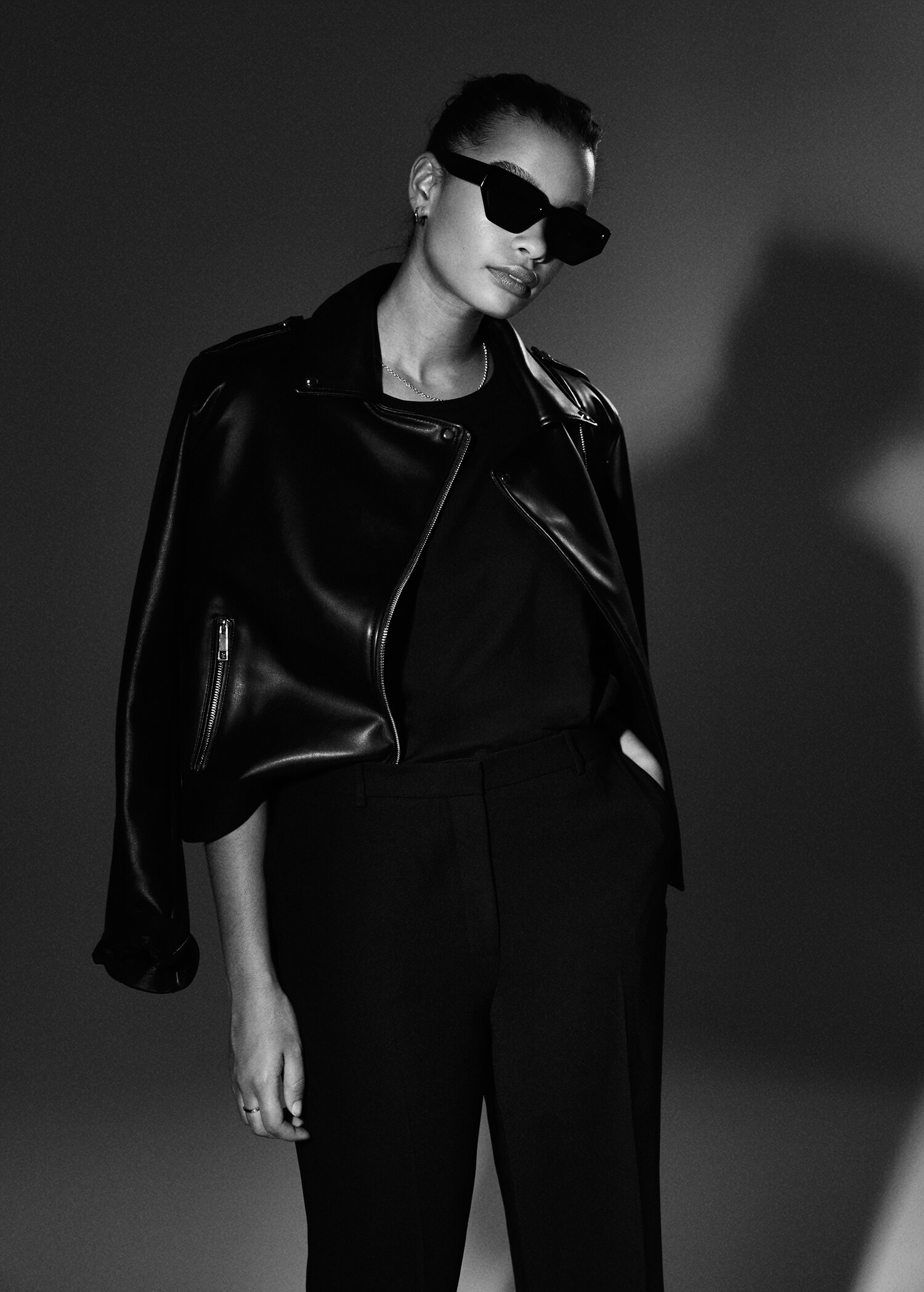 Leather-effect biker jacket - Details of the article 7