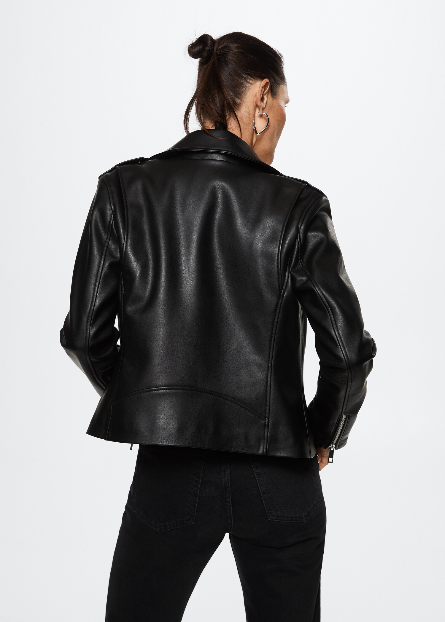 Leather-effect biker jacket - Reverse of the article