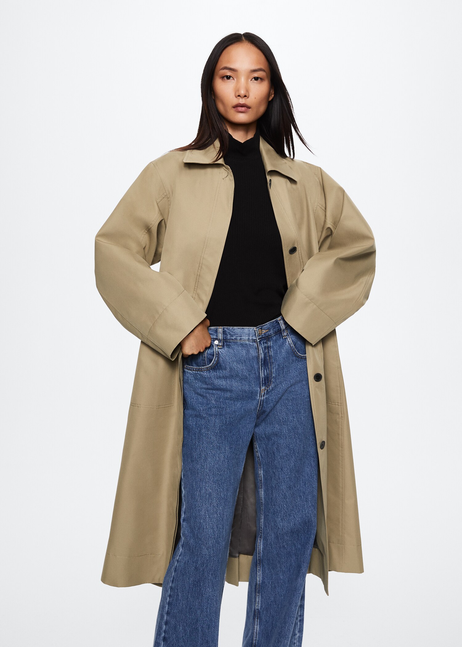 Trench coton oversize - Plan moyen