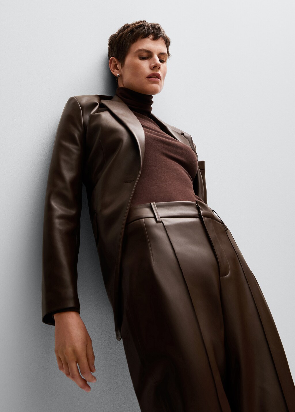 Leather effect oversized jacket Women MANGO Kosovo