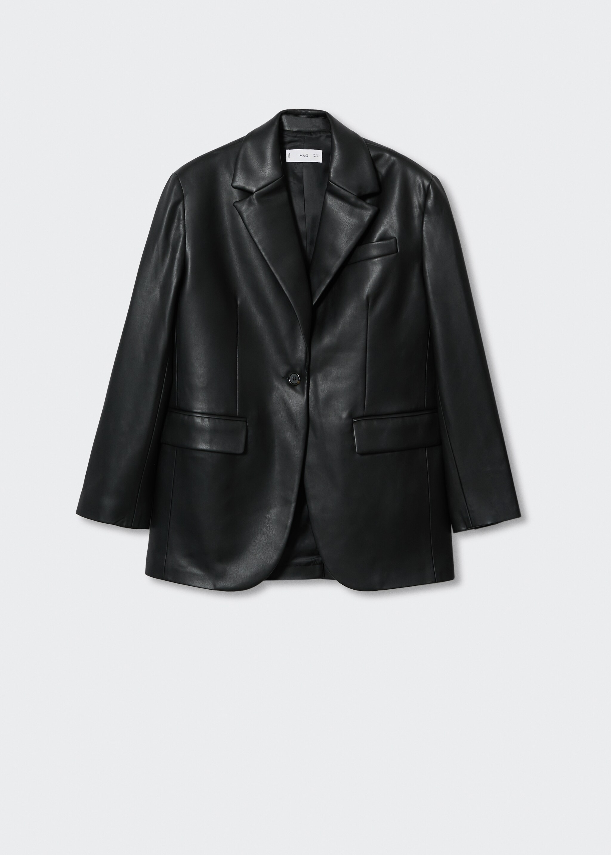 Deri görünümlü oversize blazer ceket - Modelsiz ürün