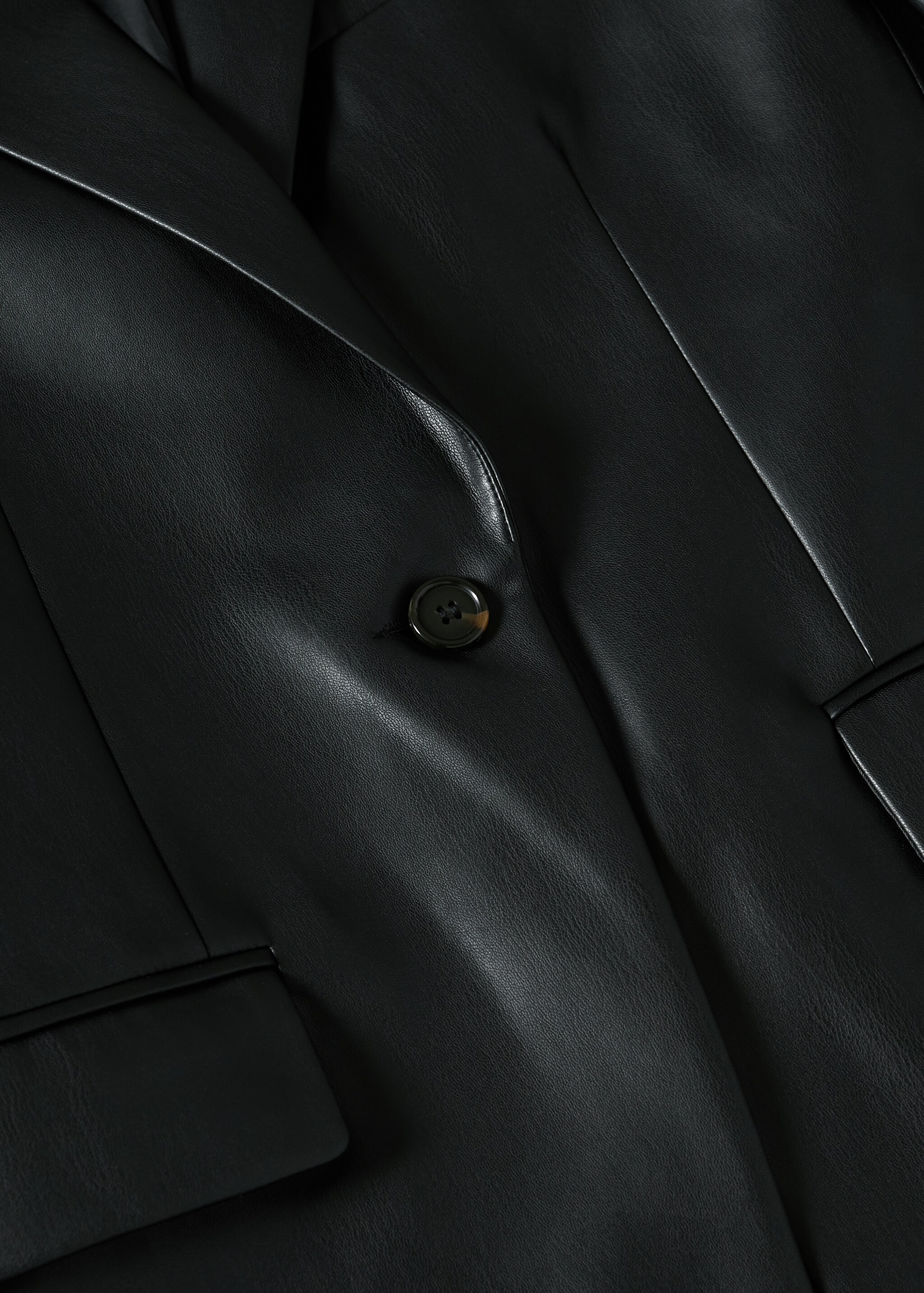 Deri görünümlü oversize blazer ceket - Ürün detayı 8