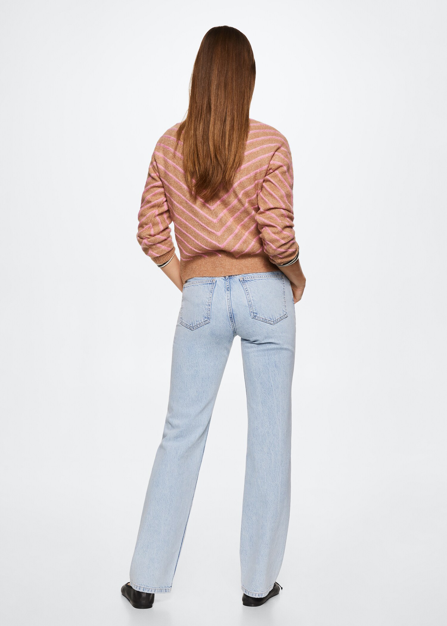 Stripe-print sweater with Perkins neck - Reverse of the article