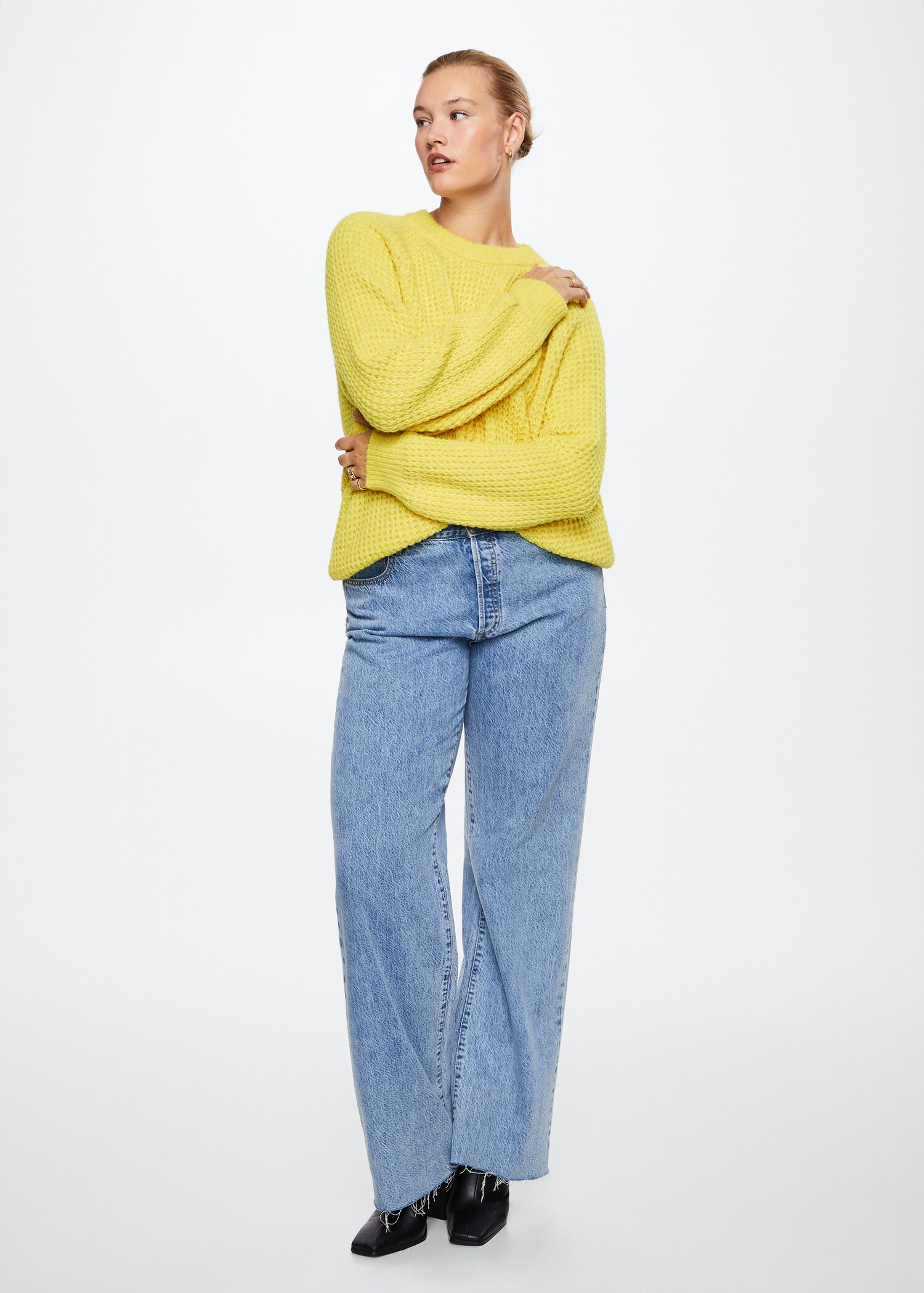 Pulover oversize din tricot cu punct leneș - Detaliu al articolului 3
