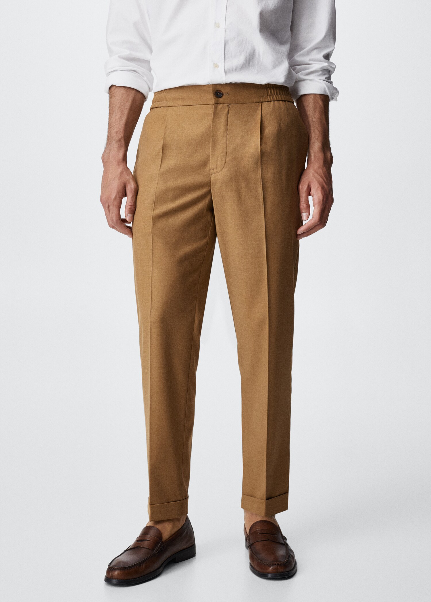 Pantalón fluido cintura elástica - Plano medio