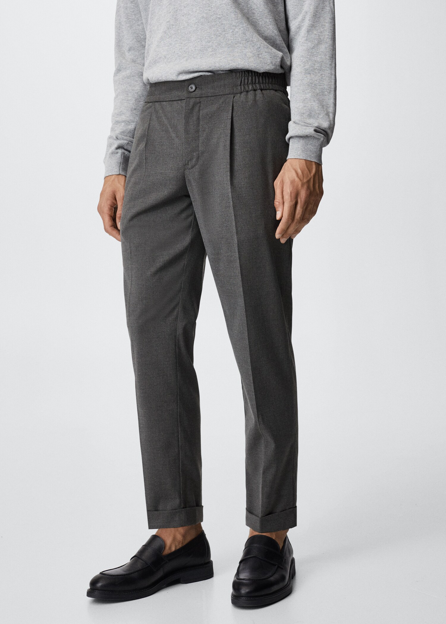Pantalón fluido cintura elástica - Plano medio