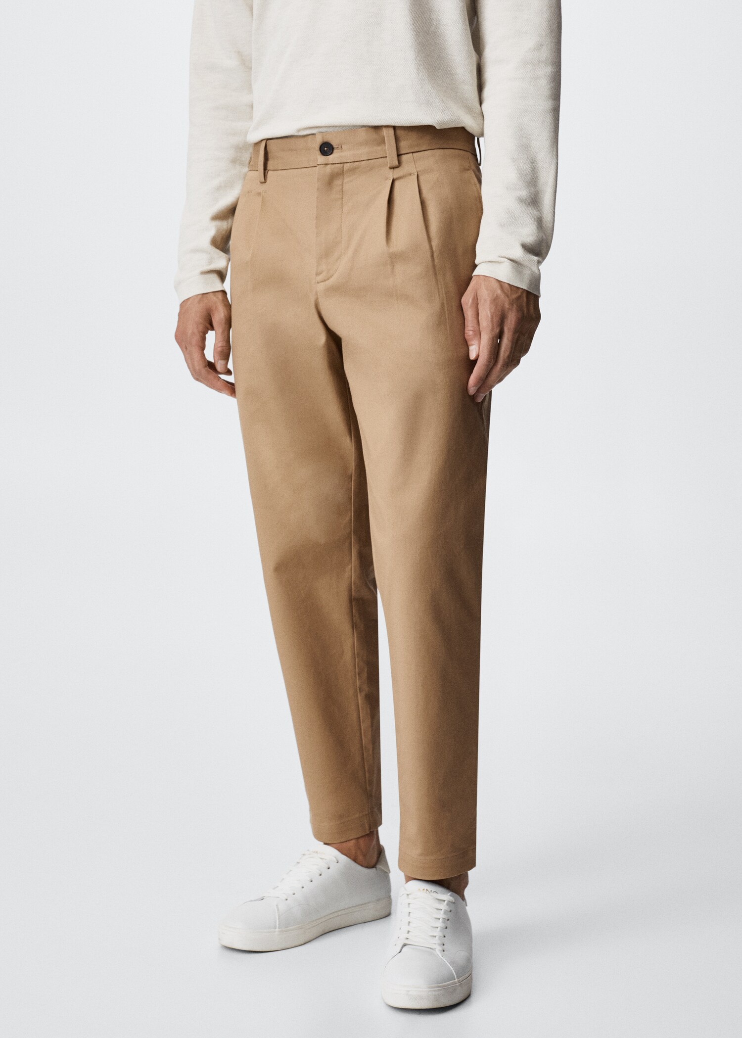 Regular-fit pleated trousers - Medium plane