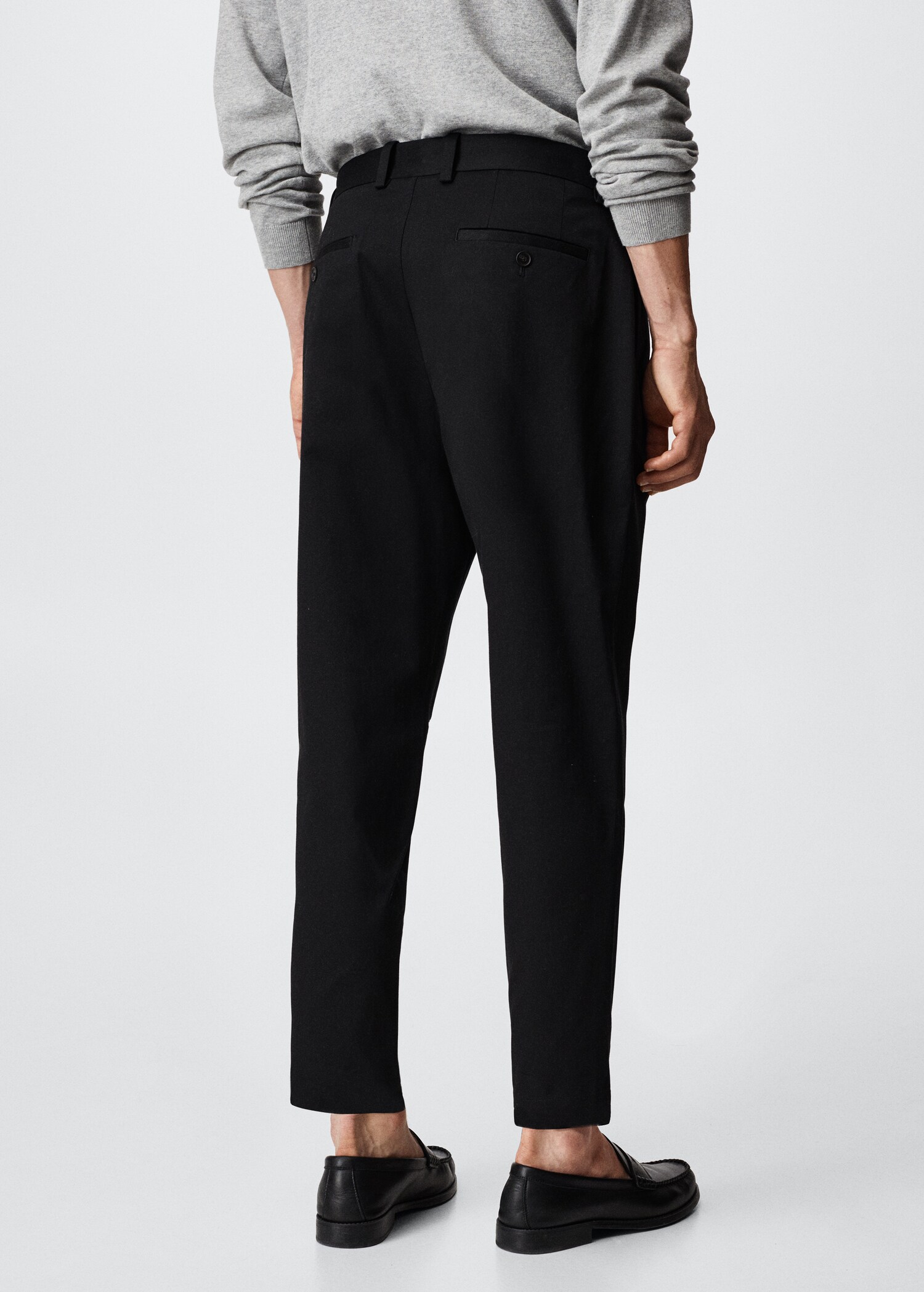 Regular-fit pleated trousers - Reverse of the article