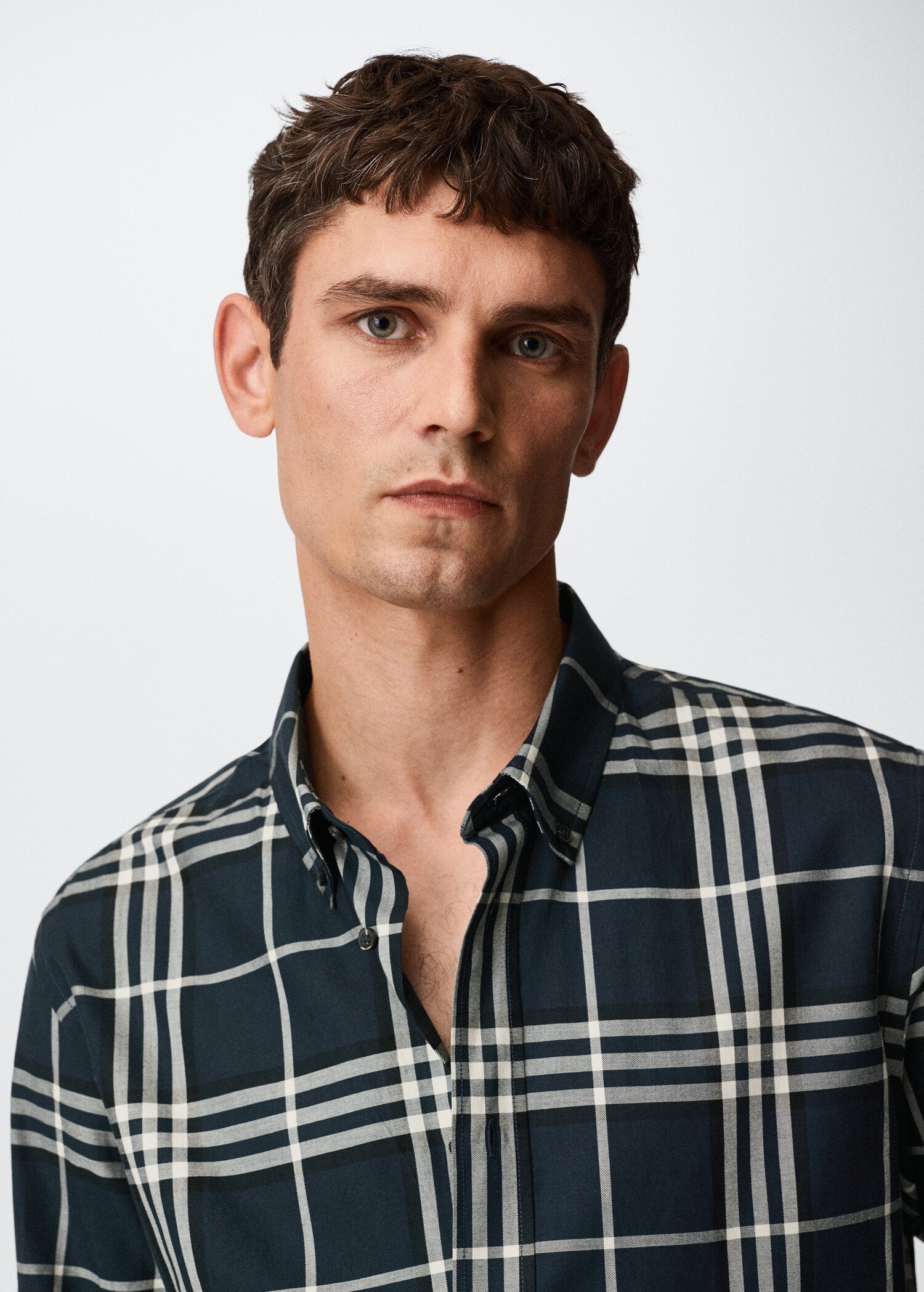 Camisa slim fit algodón cuadros - Detalle del artículo 1