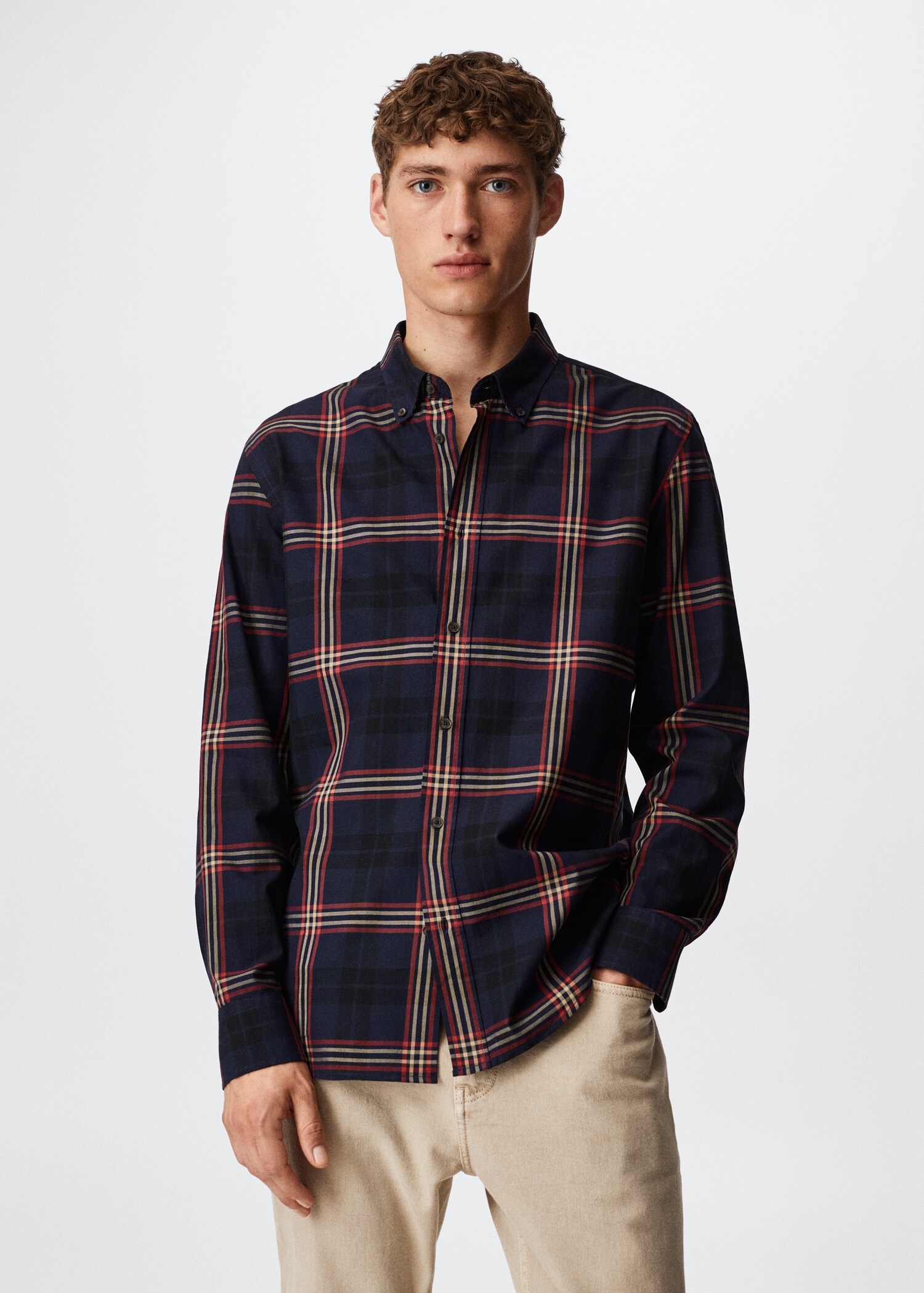 Camisa slim fit cuadros - Plano medio