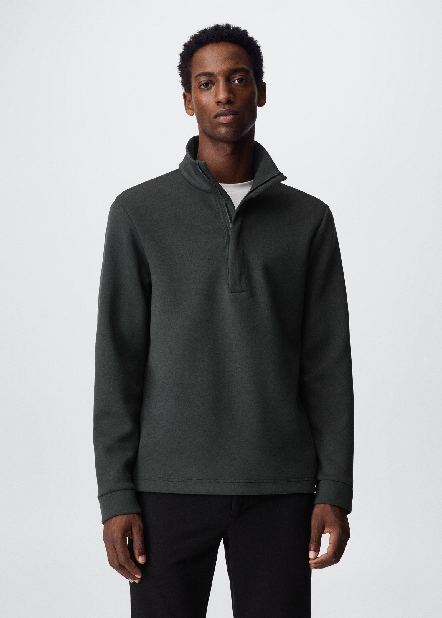 Breathable zip-neck sweatshirt - Medium plane