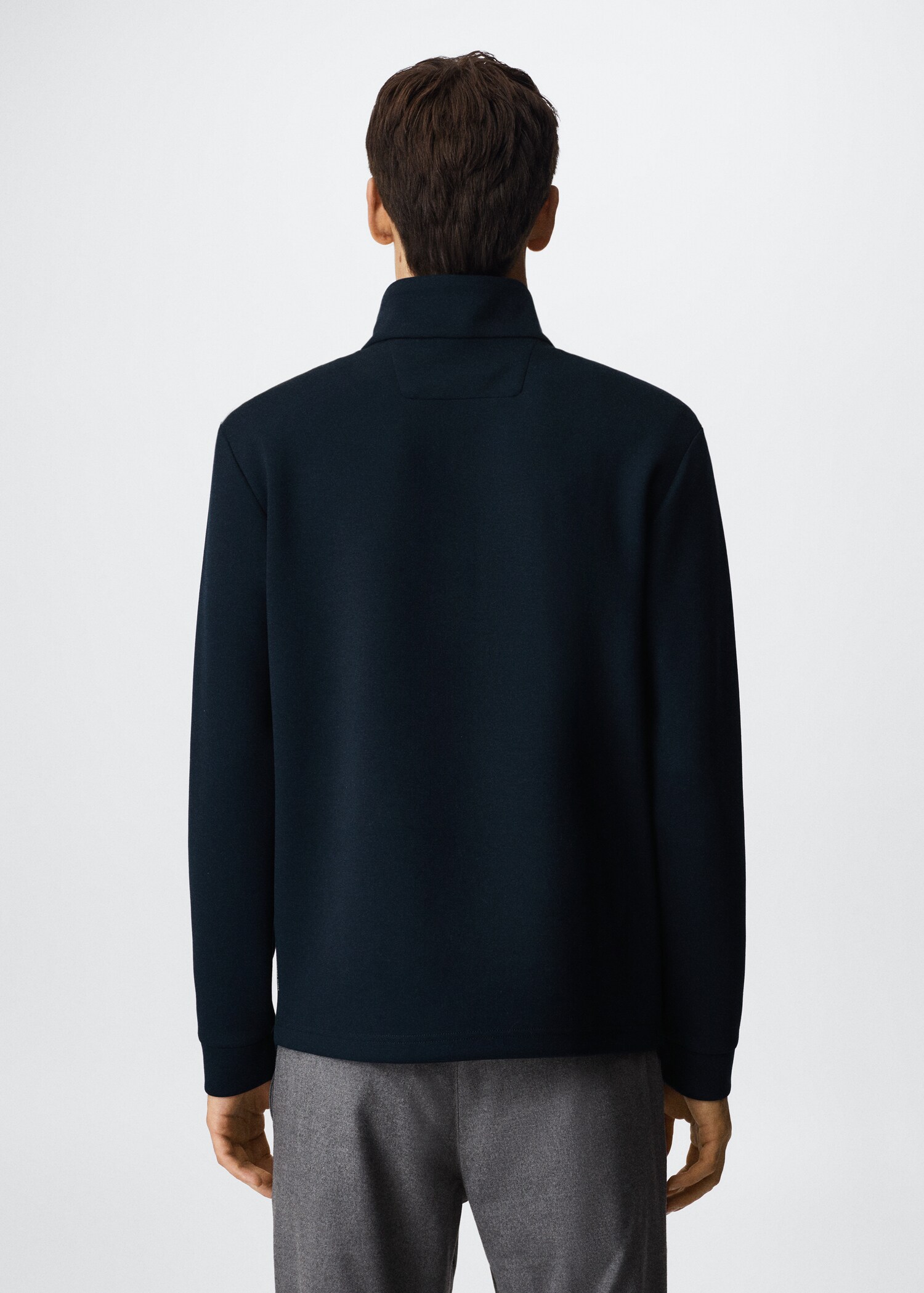 Breathable zip-neck sweatshirt - Reverse of the article
