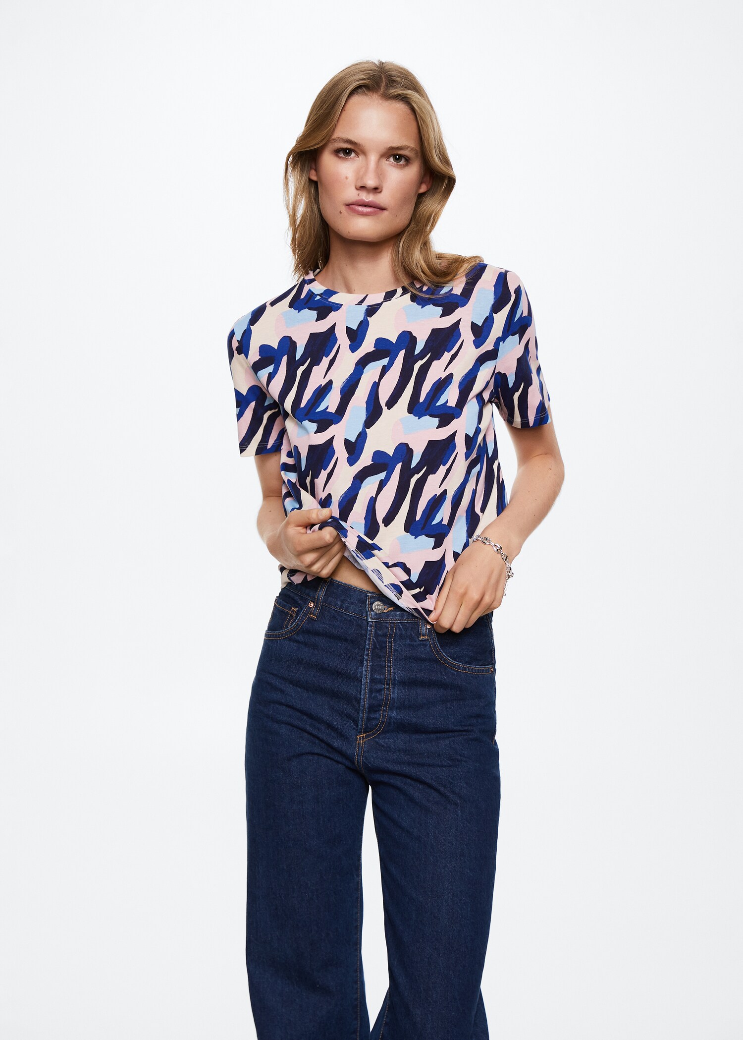Camiseta estampada algodón - Plano medio