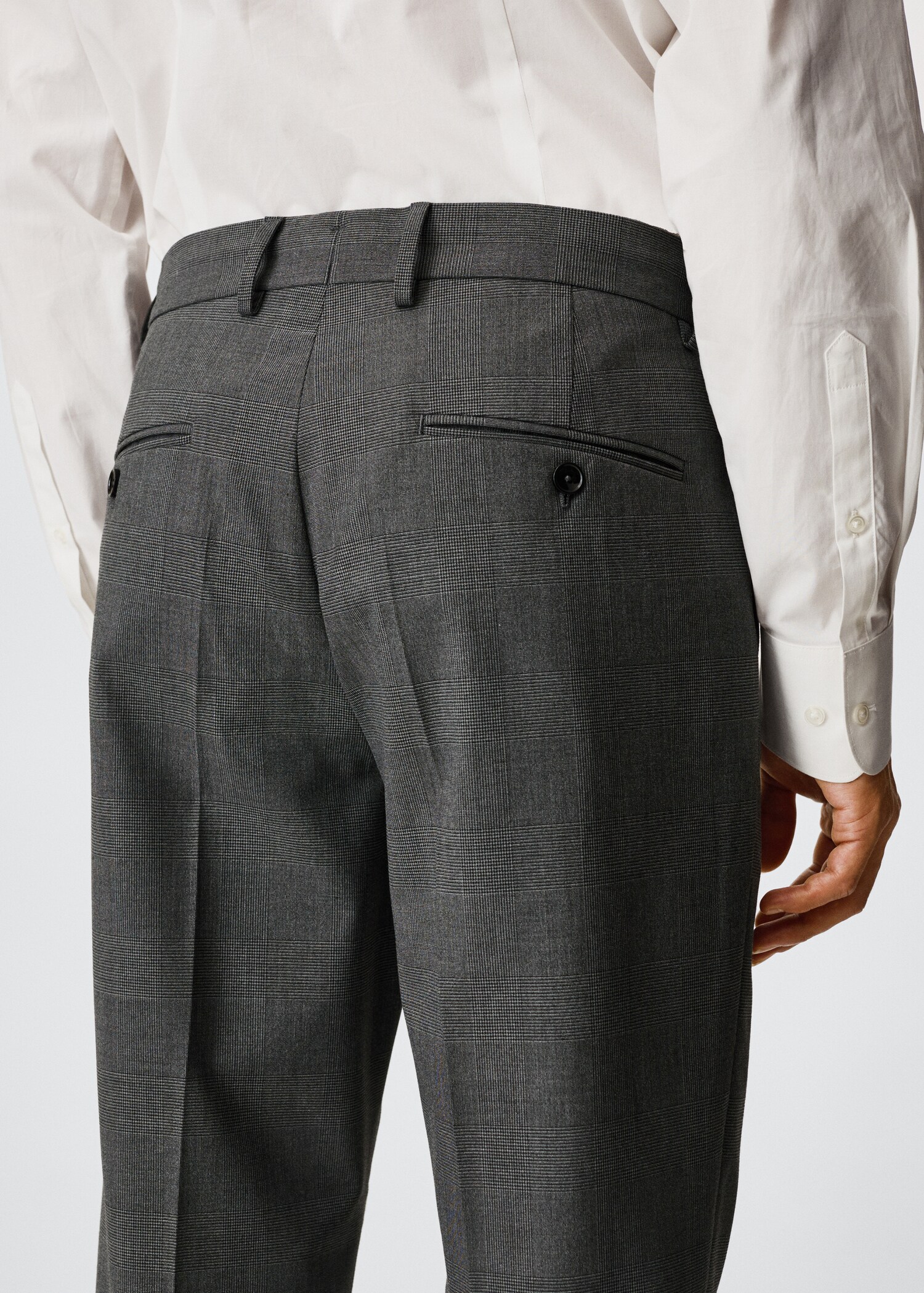 Костюмные брюки slim fit в клетку - Деталь изделия 1