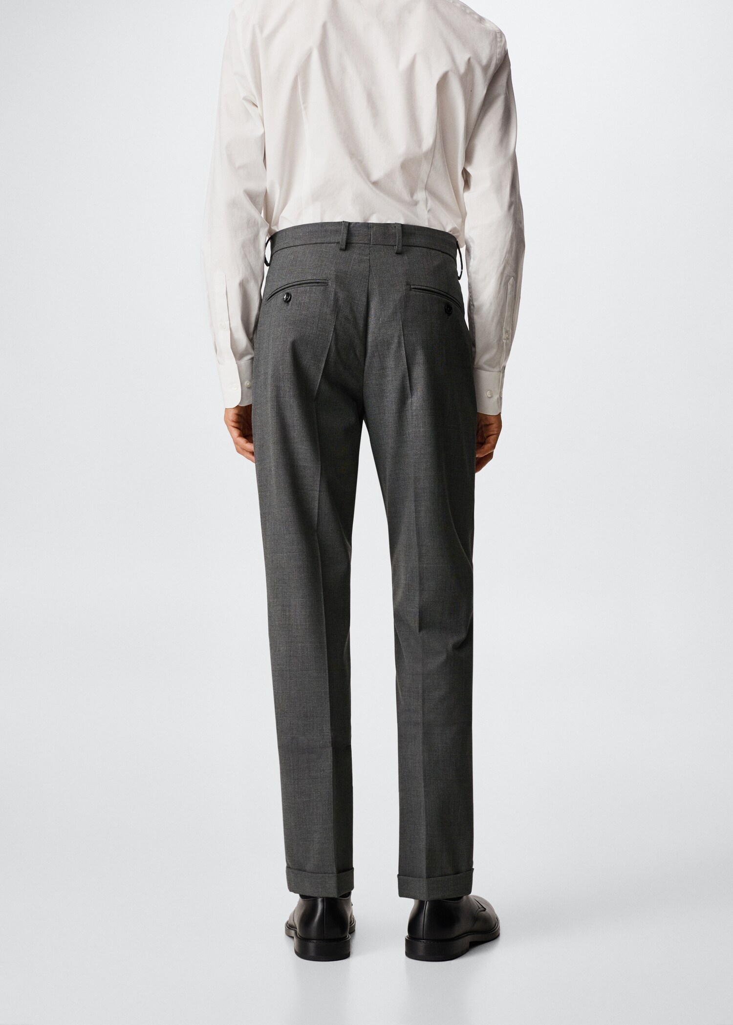 Костюмные брюки slim fit в клетку - Обратная сторона изделия