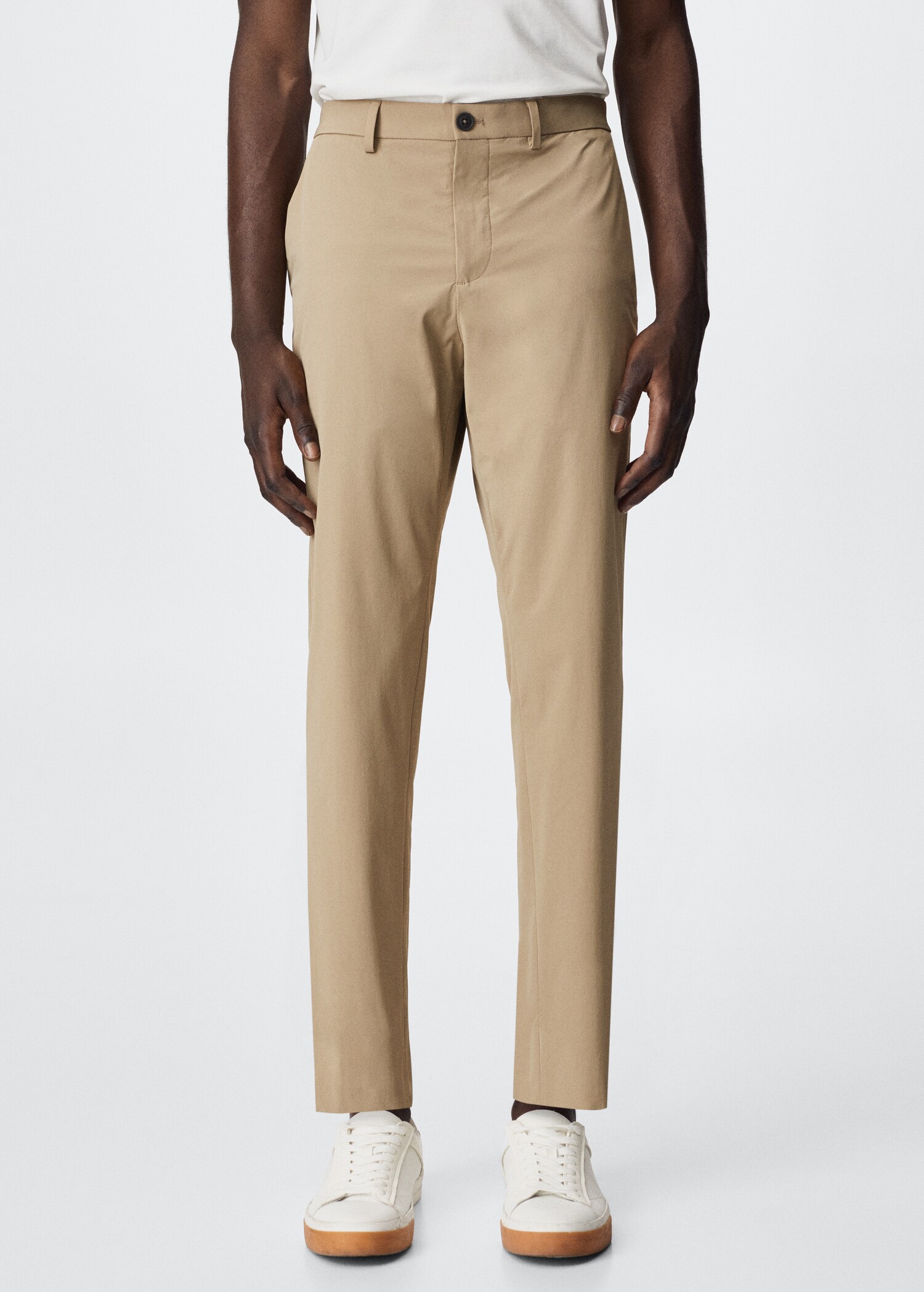 Slim Fit-Anzughose in Stretch-Optik - Mittlere Ansicht