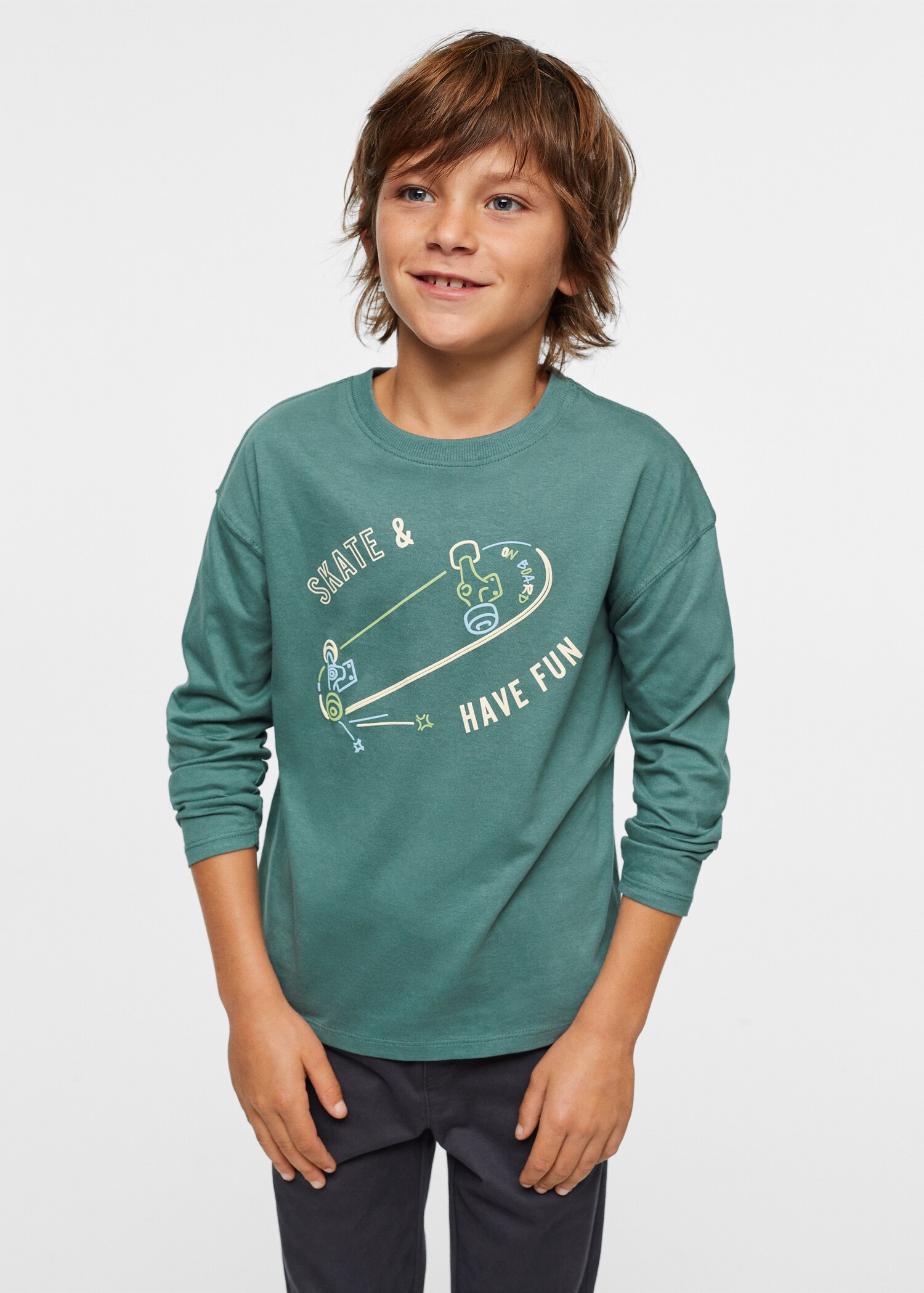 Printed cotton-blend T-shirt - Medium plane