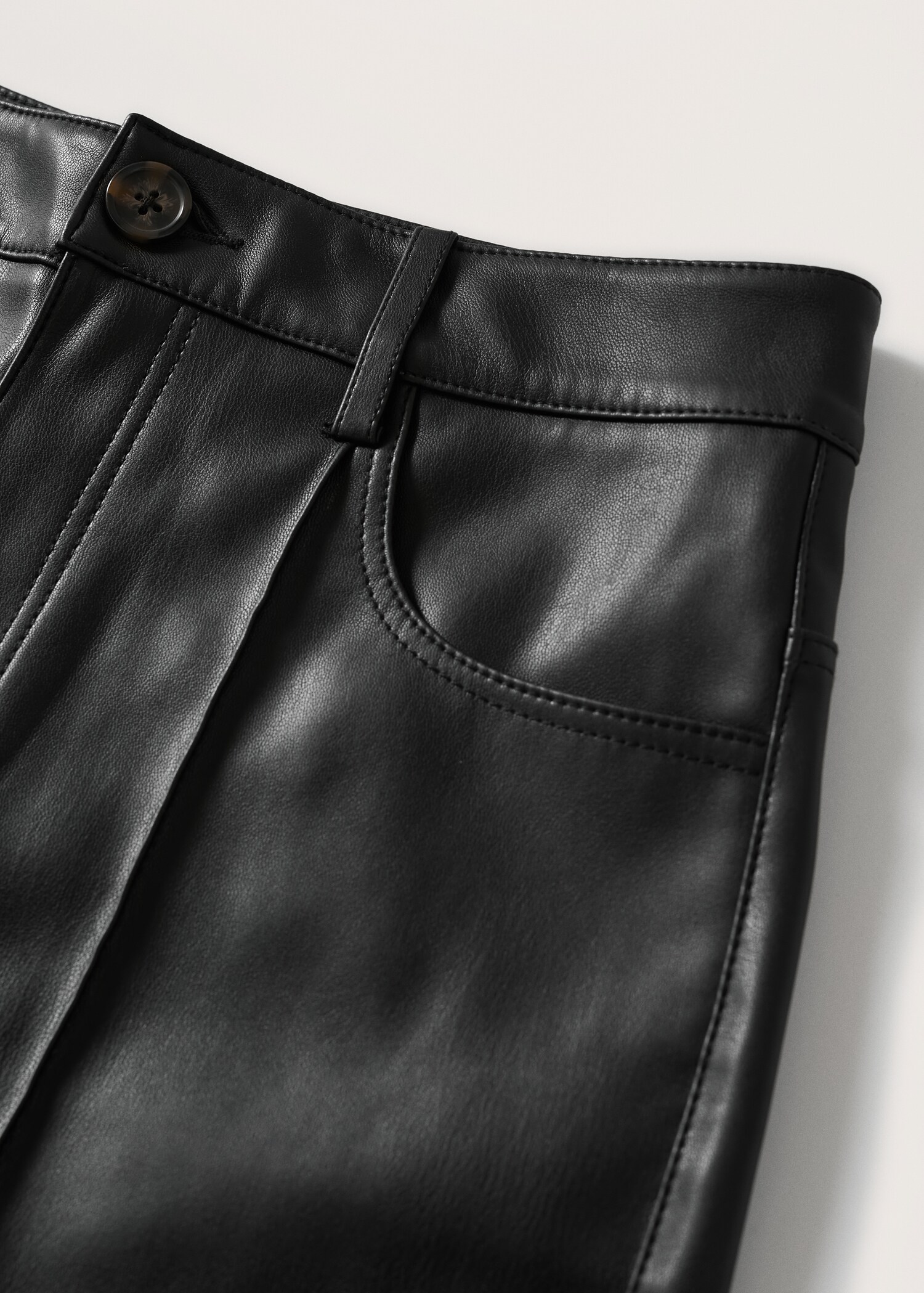 Leather effect high waist pant - Details of the article 8