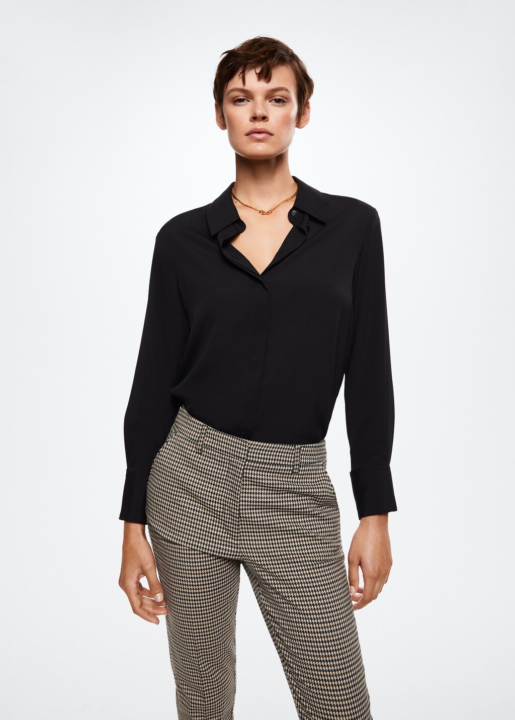Pantalon de costume skinny pied de poule Femme MANGO Nouvelle Caledonie