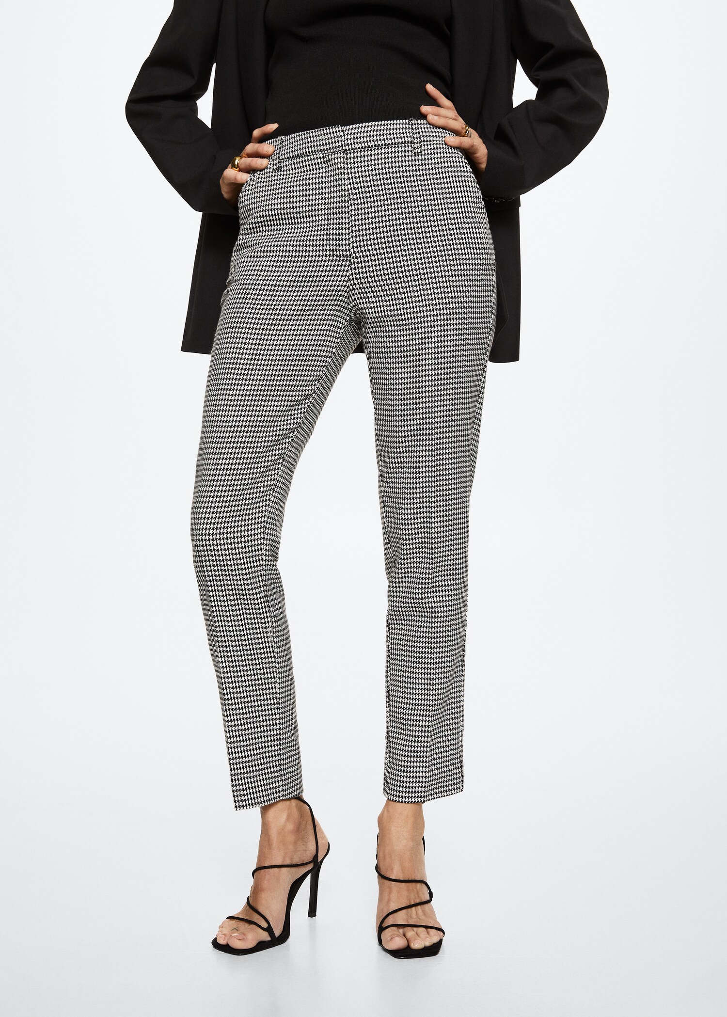 Skinny houndstooth suit trousers - Medium plane