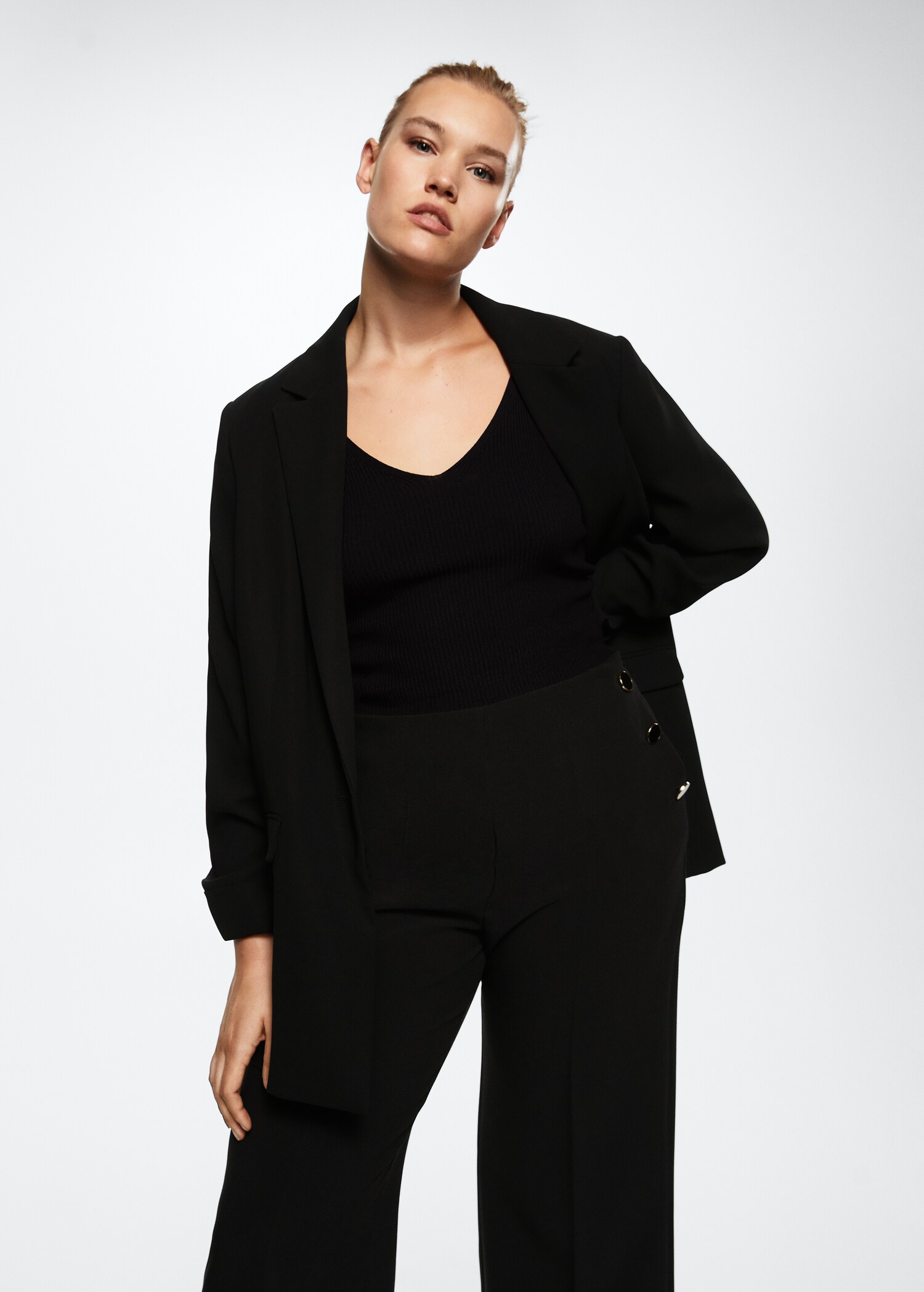 Cropped button trousers - Details of the article 3