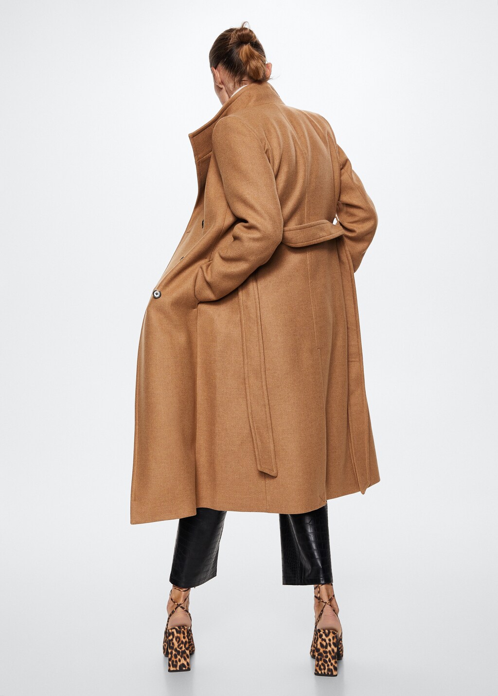 Manteau laine ceinture