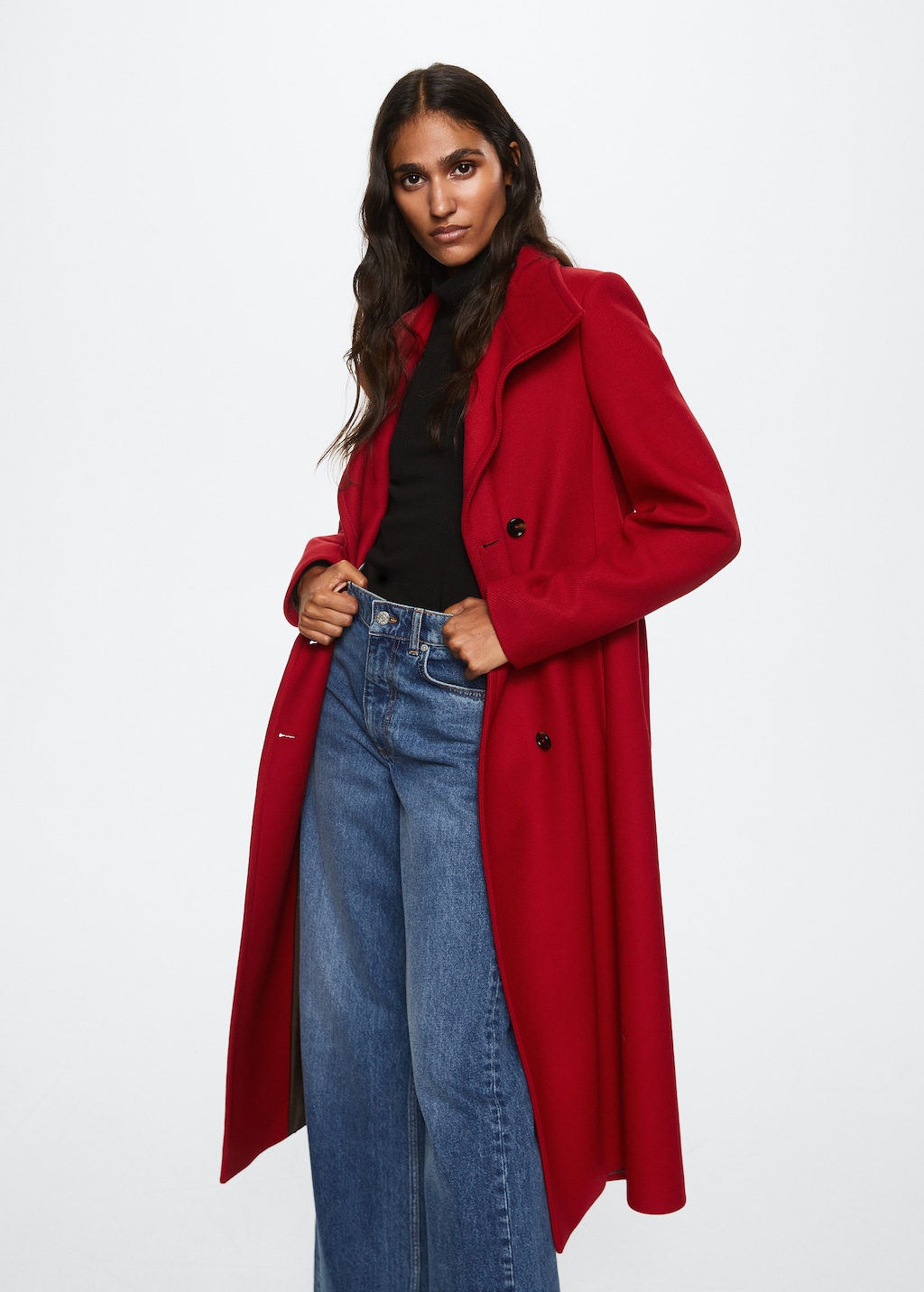 Woollen coat with belt