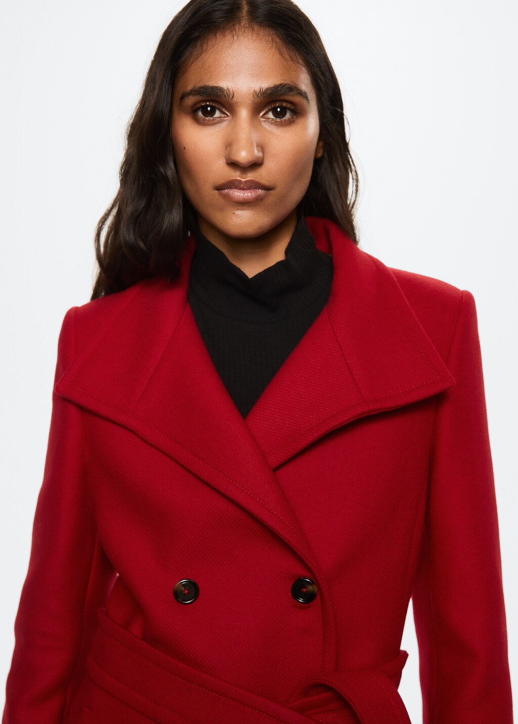 Manteau laine ceinture Femme MANGO France La Reunion