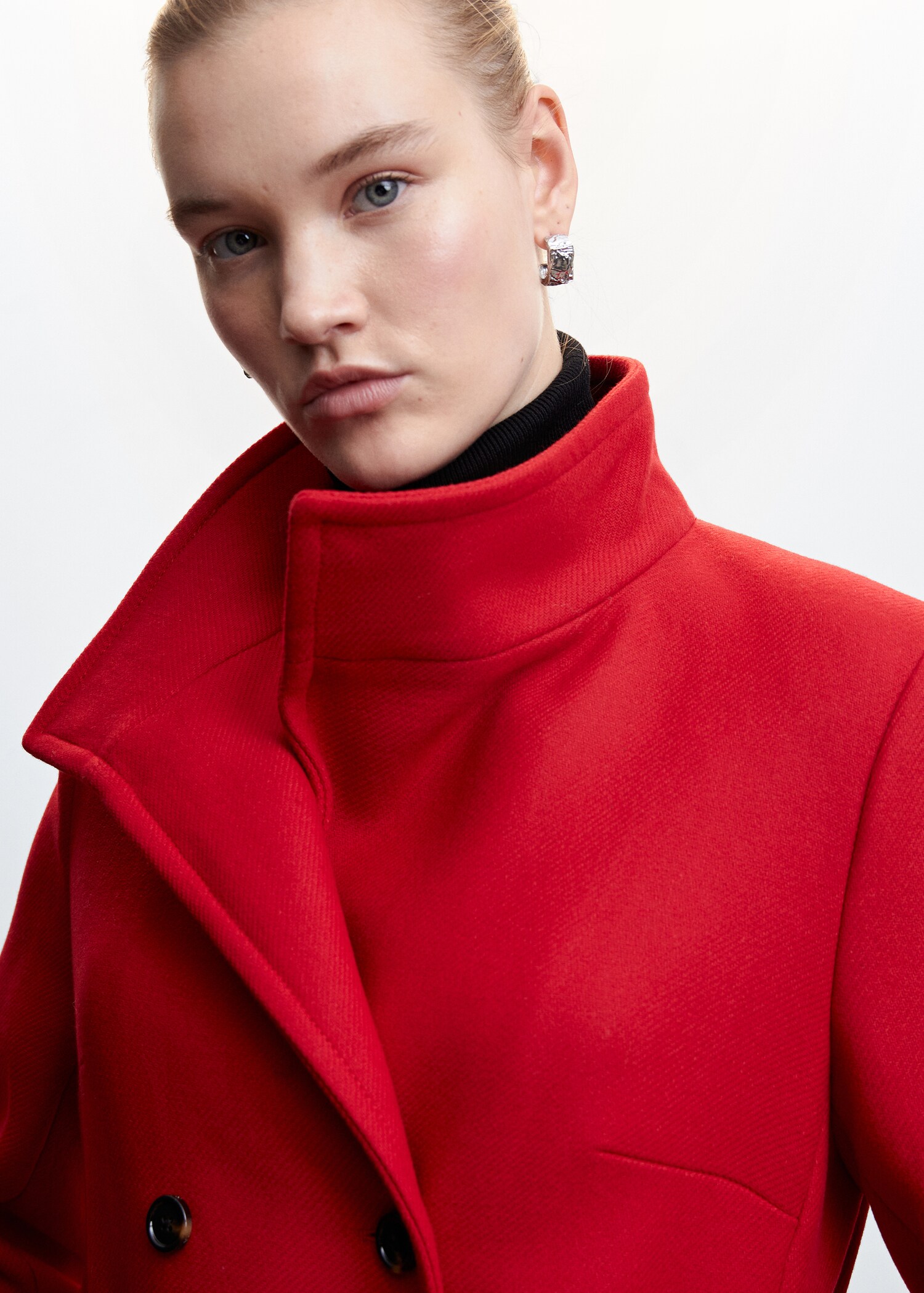 Woollen coat with belt - Details of the article 4