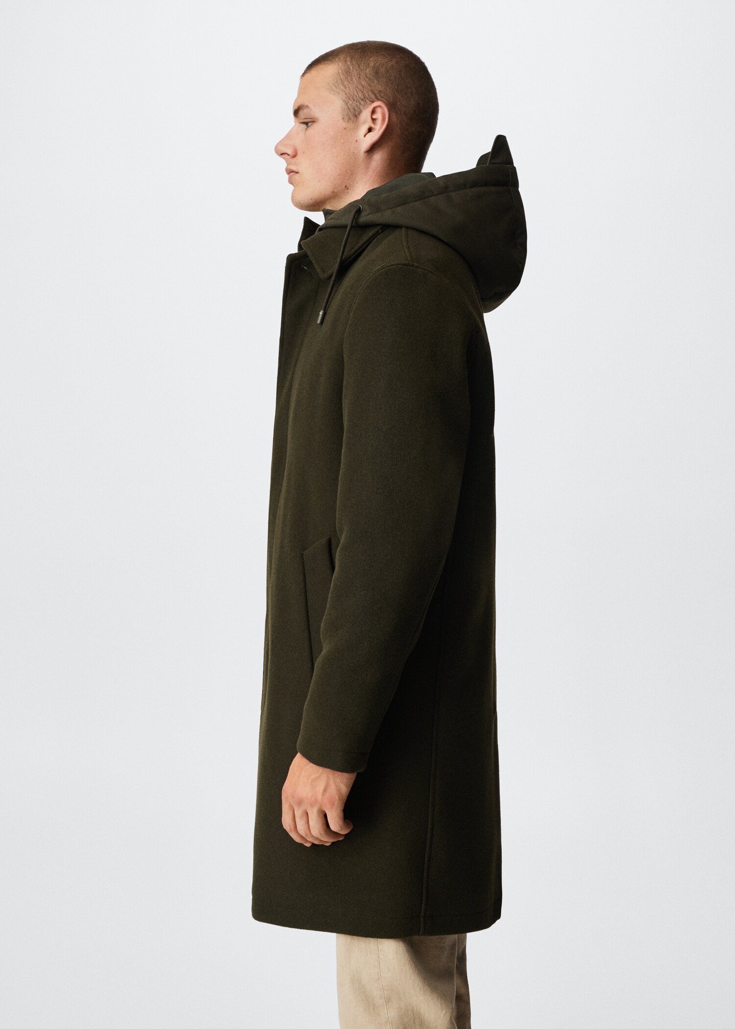 Detachable hood wool coat - Details of the article 2