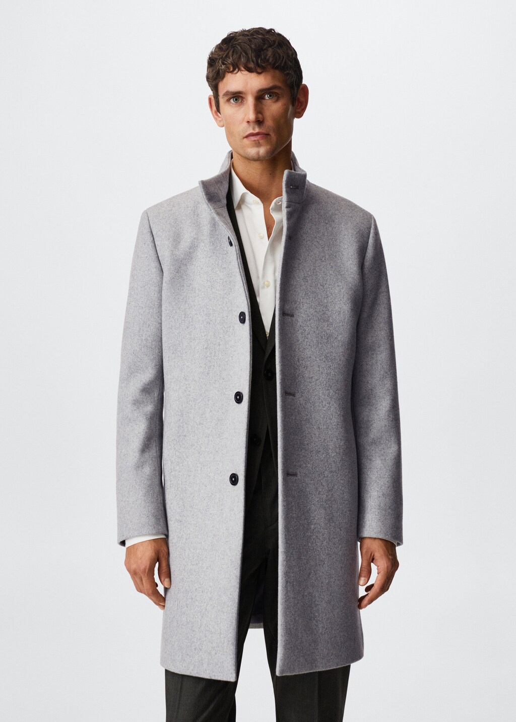 Long recycled wool coat - Man | MANGO Japan