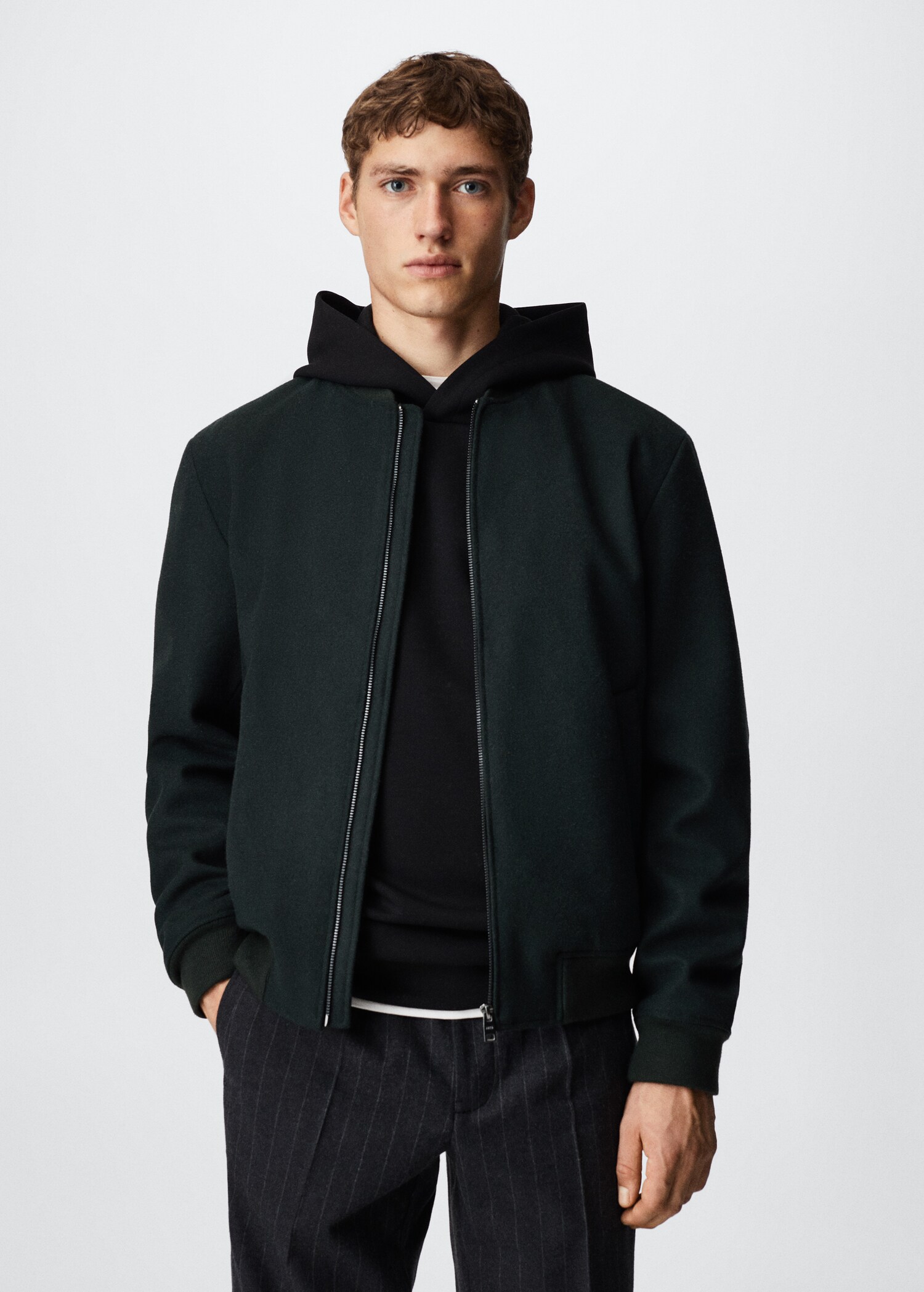 Recycled wool bomber jacket - Medium plane