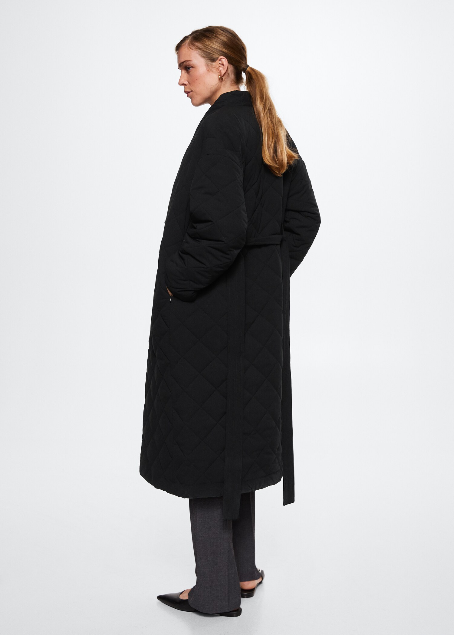 Oversize quilted coat - Achterkant van het artikel