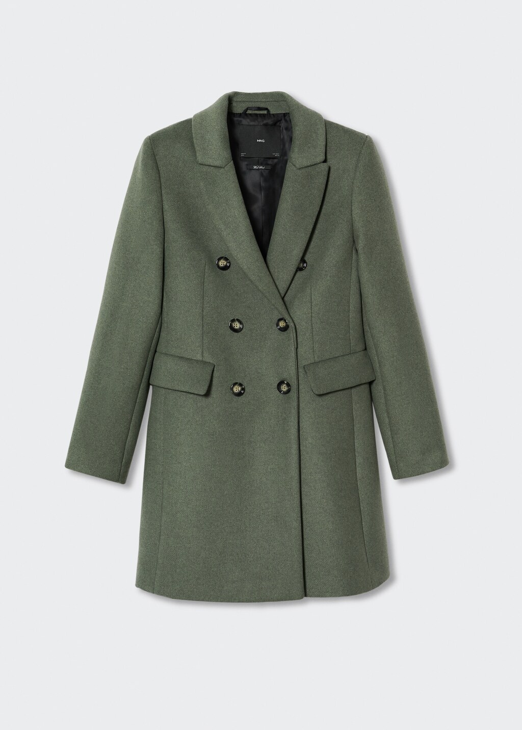 Mango green wool coat sale