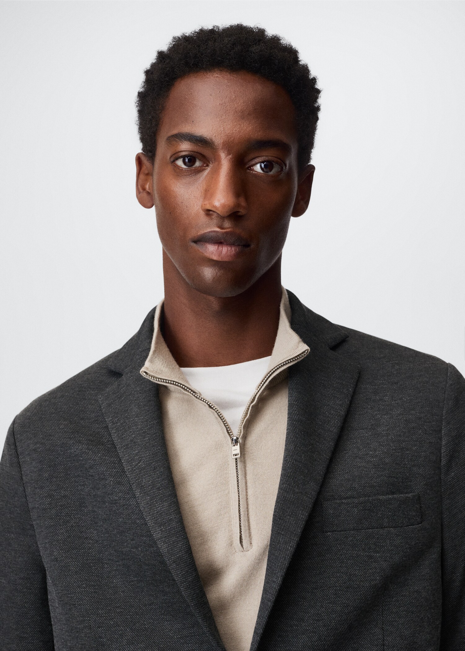 Strukturierter Baumwoll-Blazer - Detail des Artikels 1