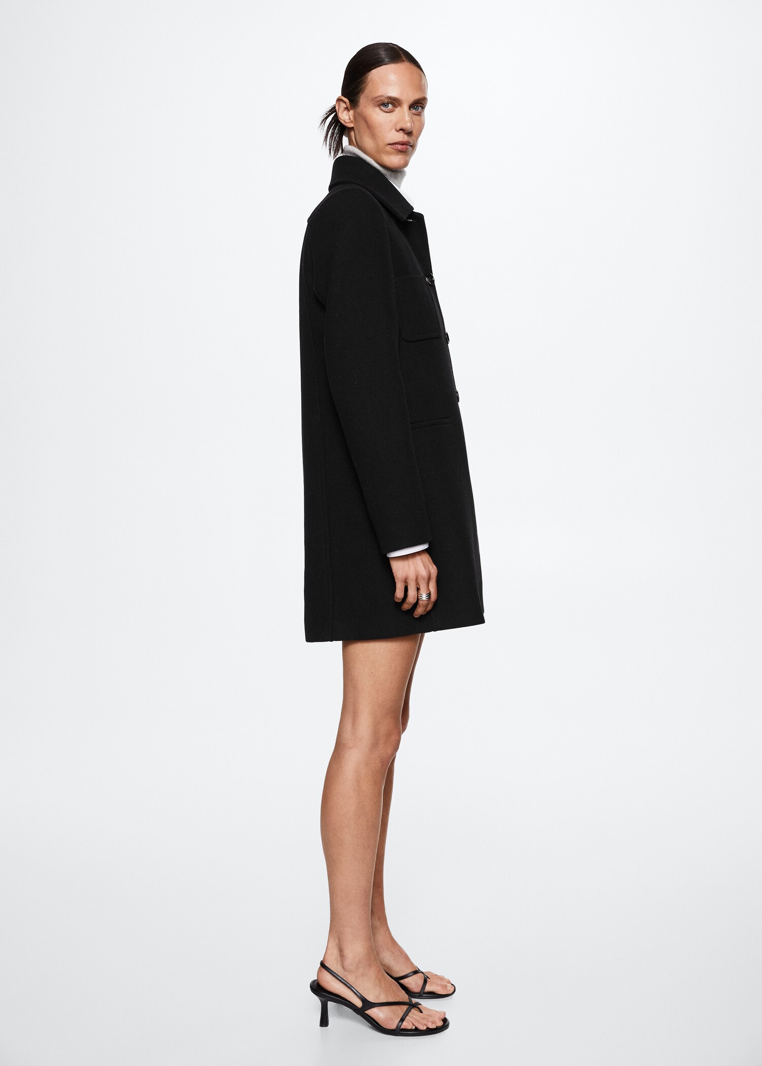 Buttoned wool coat - Details of the article 2