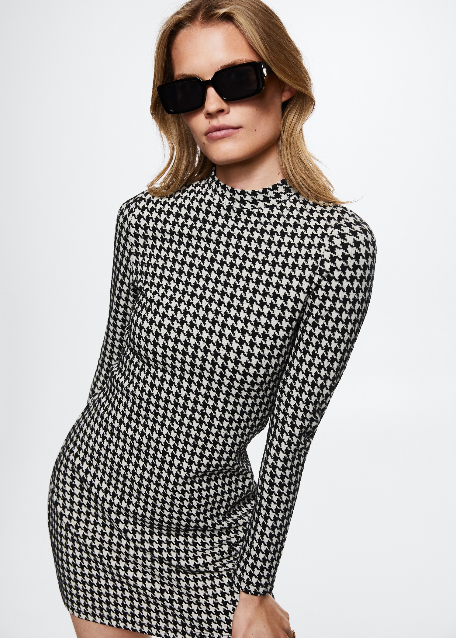 Jacquard houndstooth dress - Medium plane