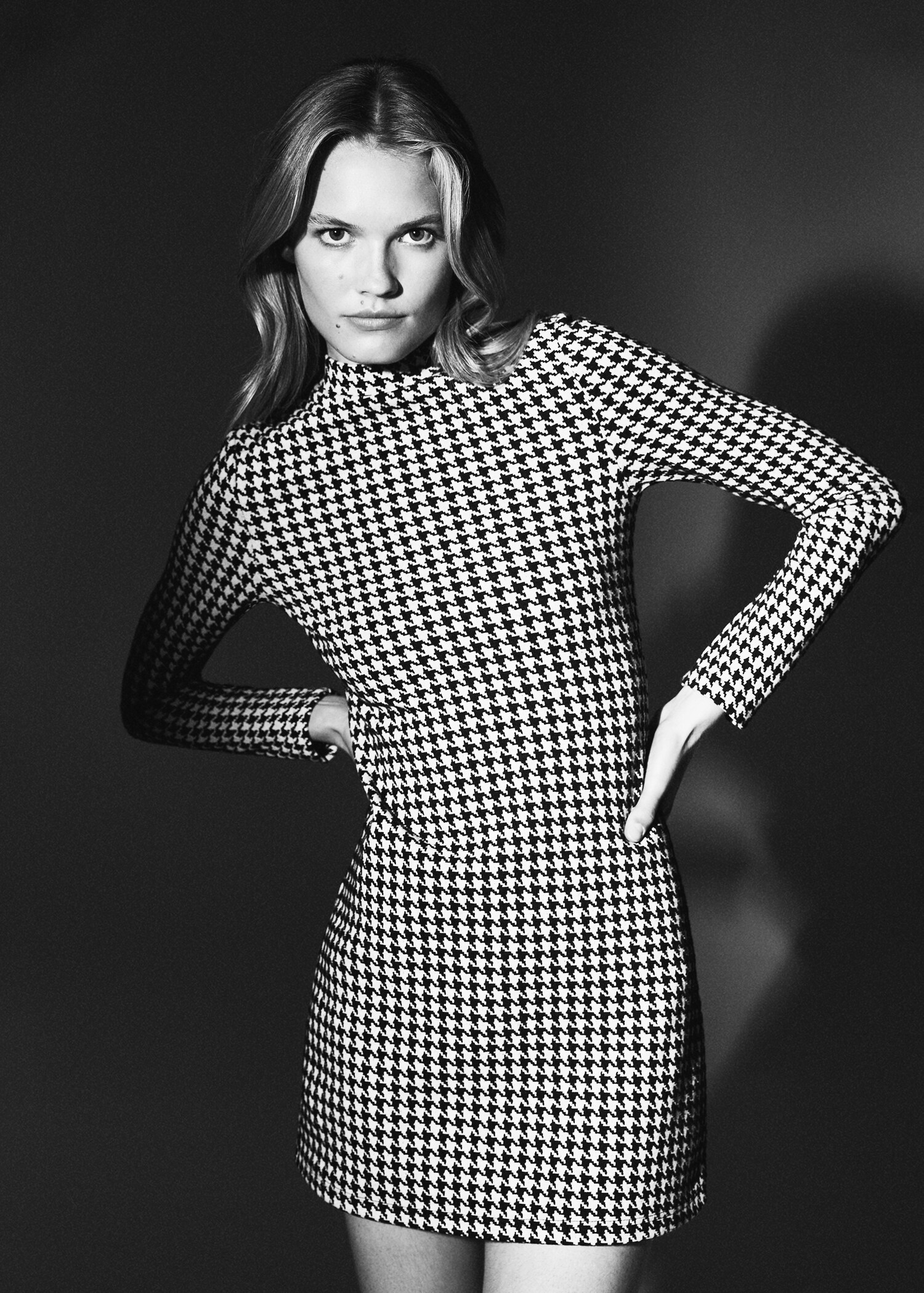 Jacquard houndstooth dress - Details of the article 1