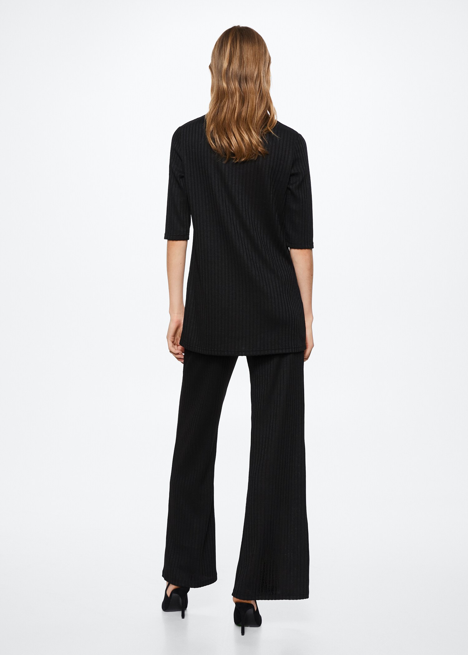 Ribbed  knit t-shirt - Reverse of the article