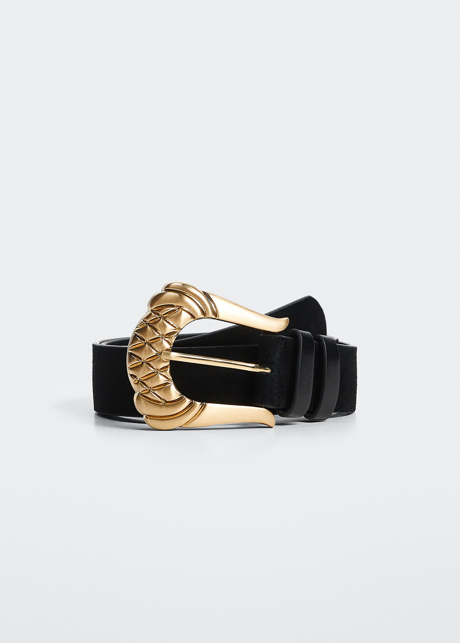 Embossed buckle leather belt - Article without model