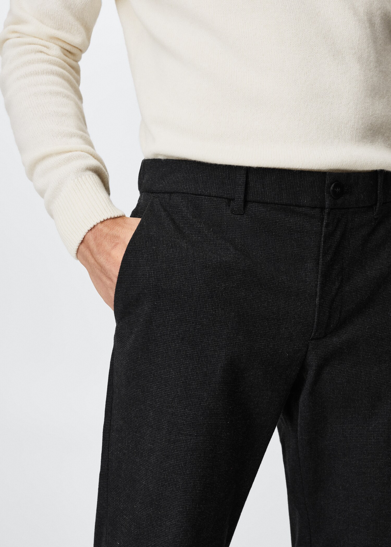 Calças slim fit de algodão - Pormenor do artigo 1