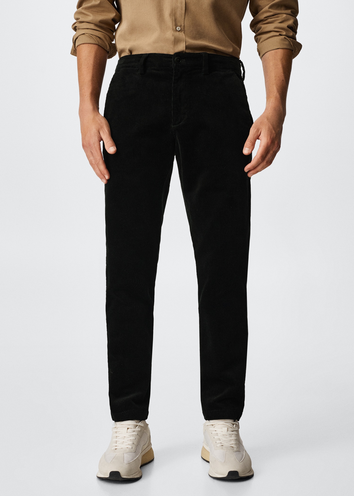 Corduroy Fabric Cropped Corduroy Trousers Mens SCOFEEL Men's