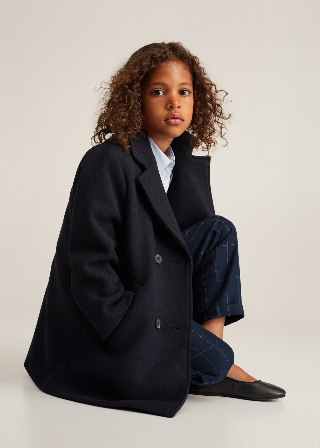 Manteau droit a revers
