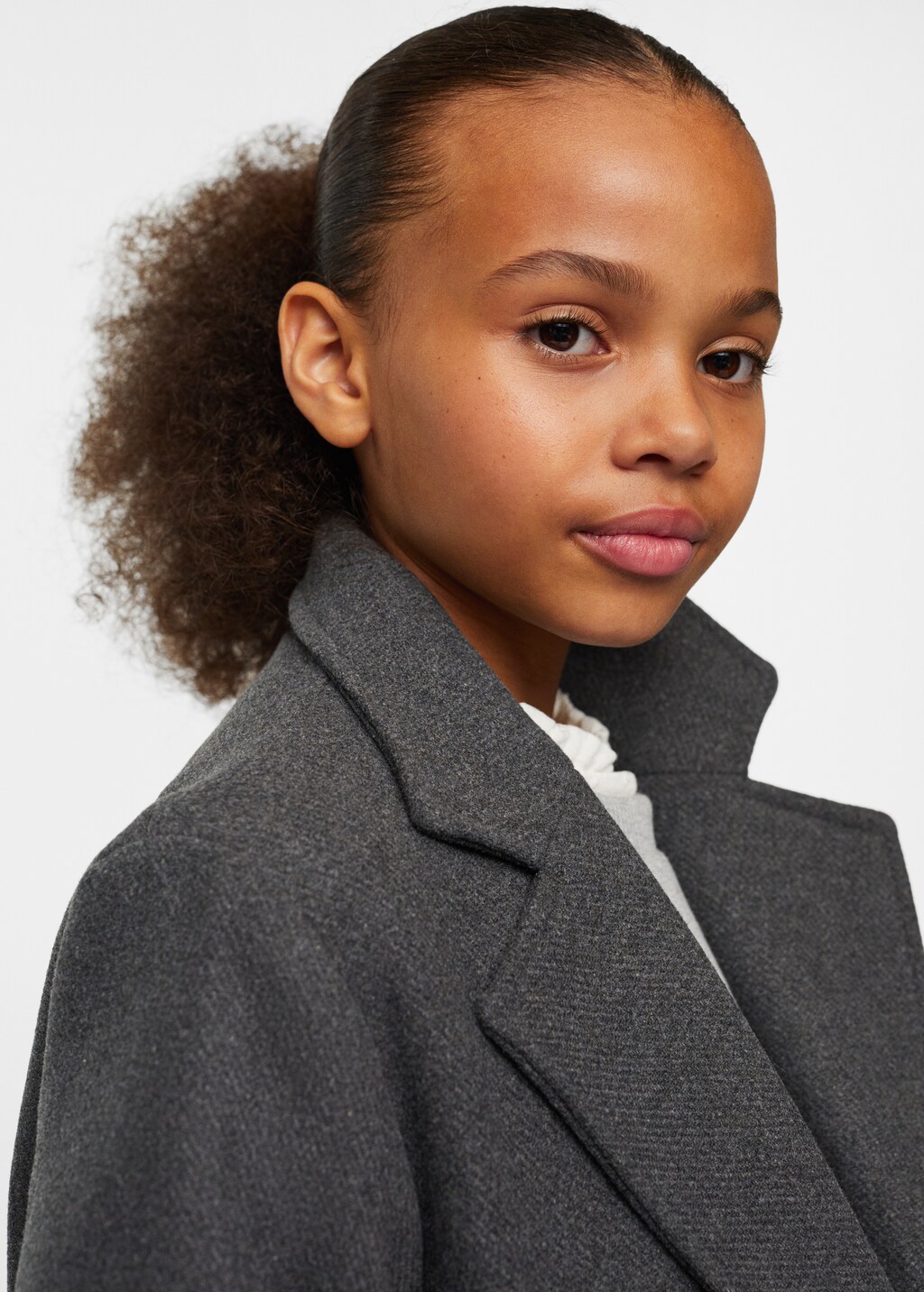 Lapelled straight cut coat Kids MANGO Montenegro