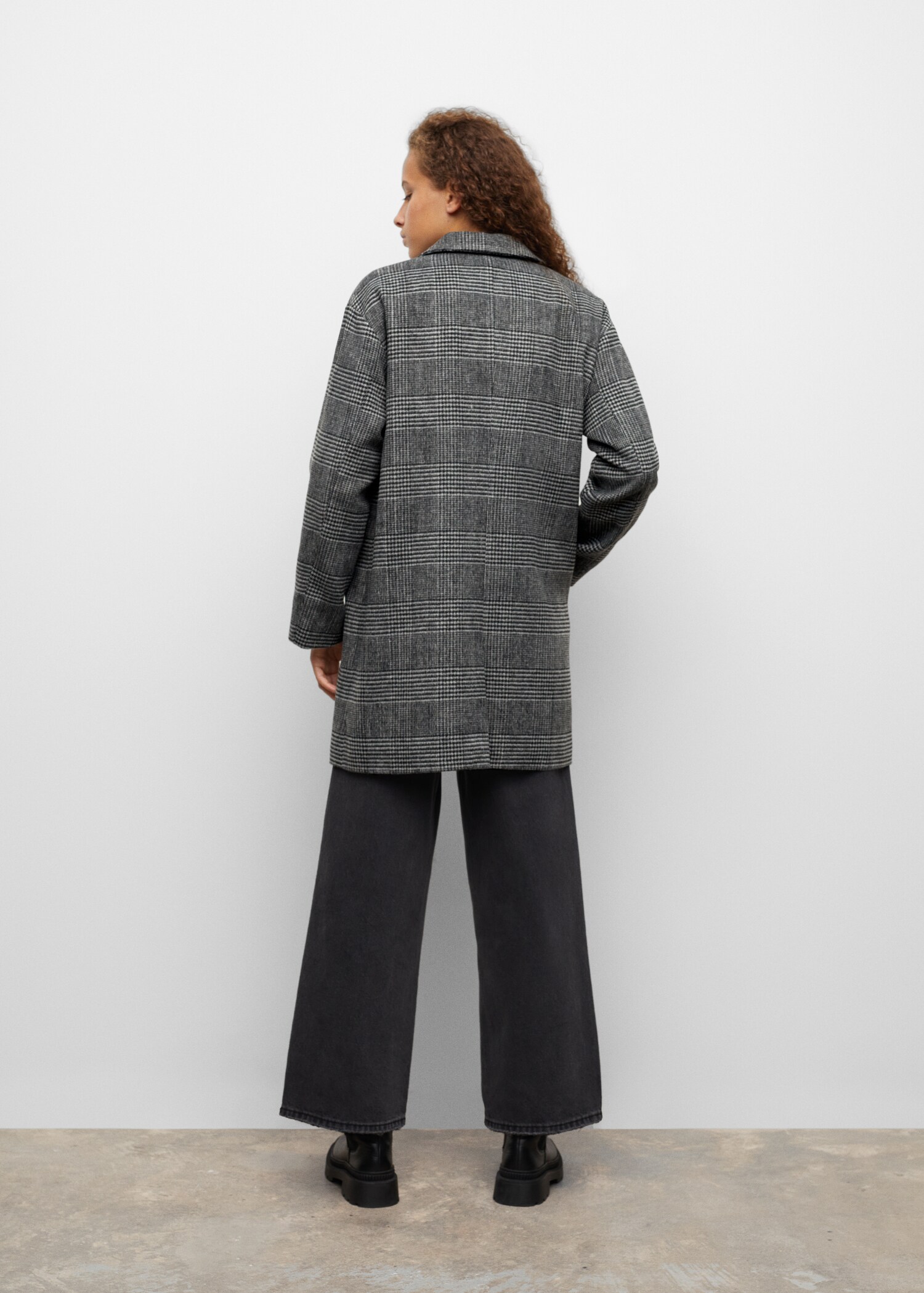 Checked wool-blend coat - Reverse of the article