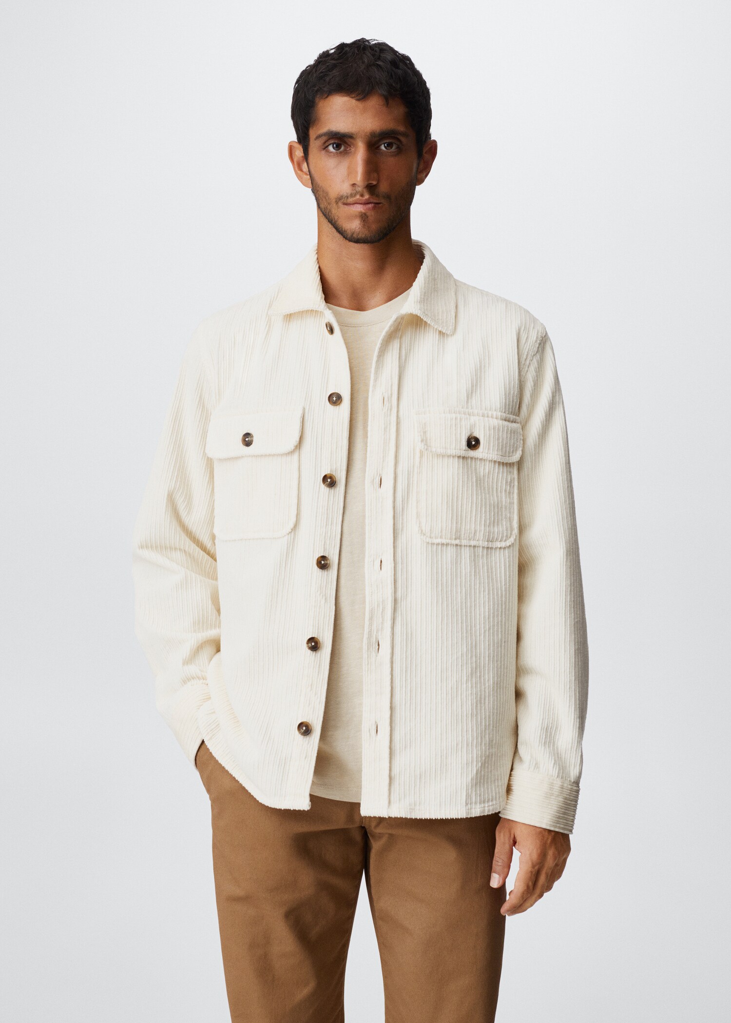 Corduroy pockets overshirt  - Medium plane