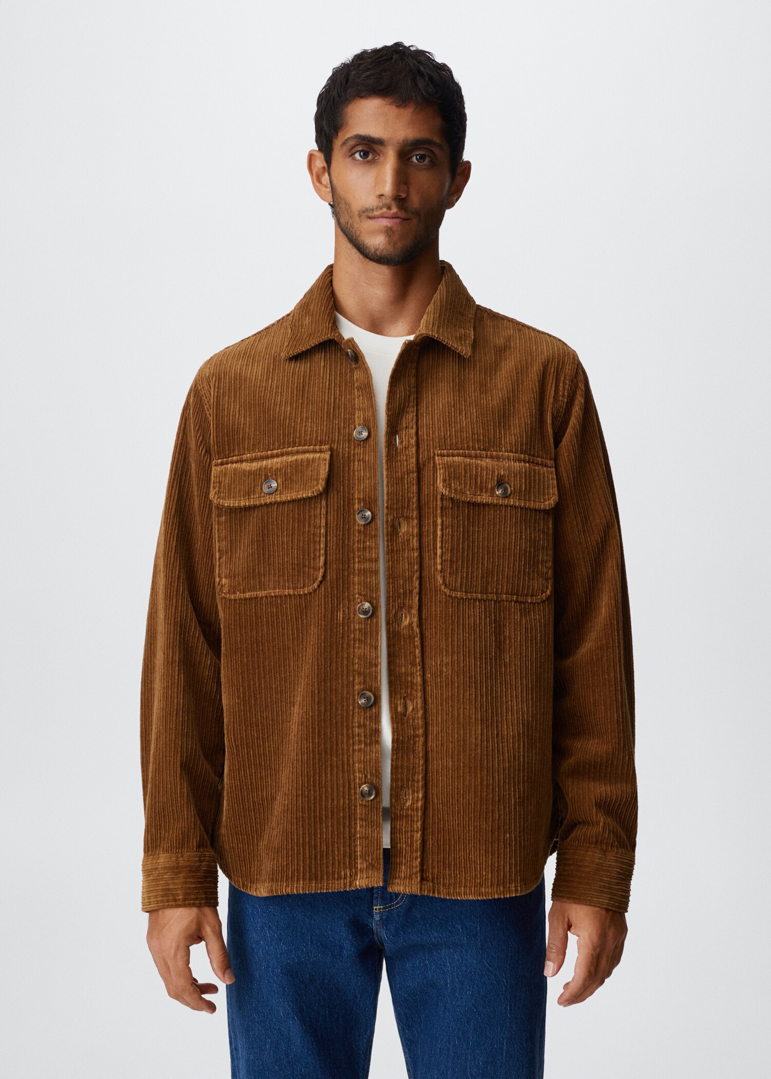 Corduroy pockets overshirt  - Medium plane