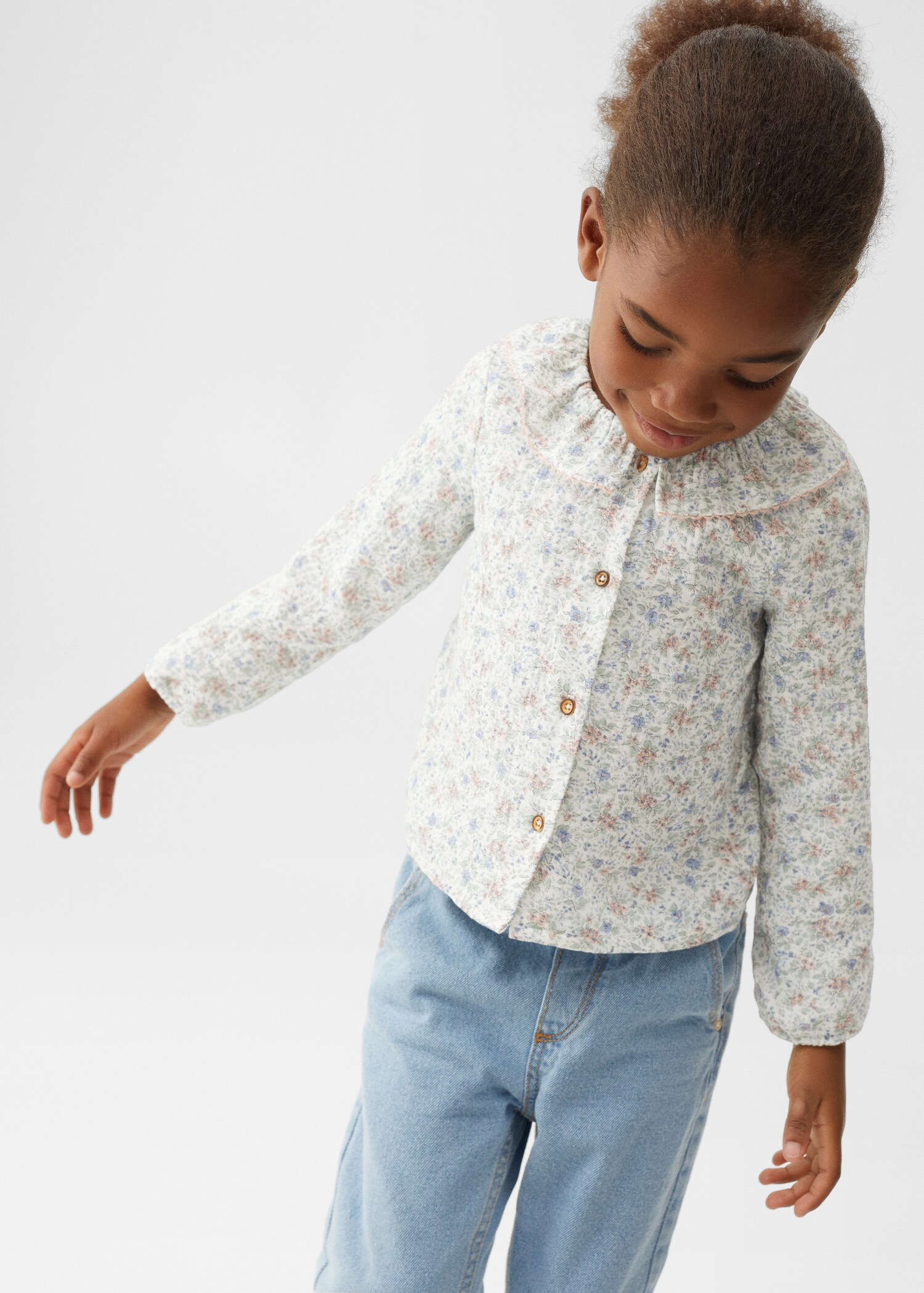 Blusa cuello babydoll Niños MNG Ecuador