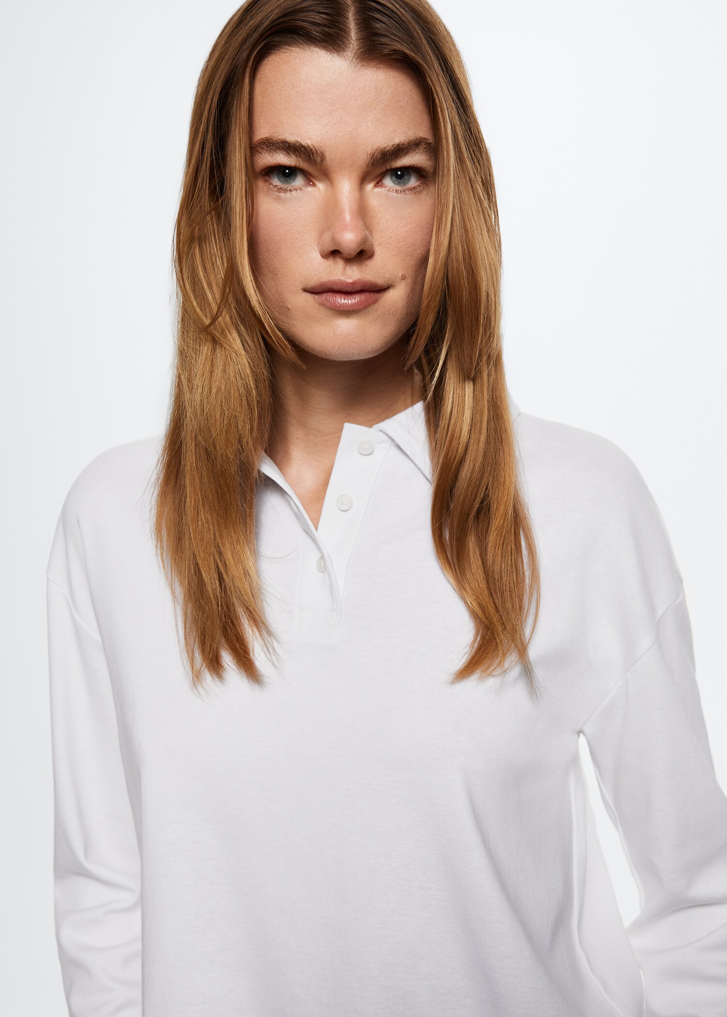 Polo maille coton manches longues - Détail de l'article 4